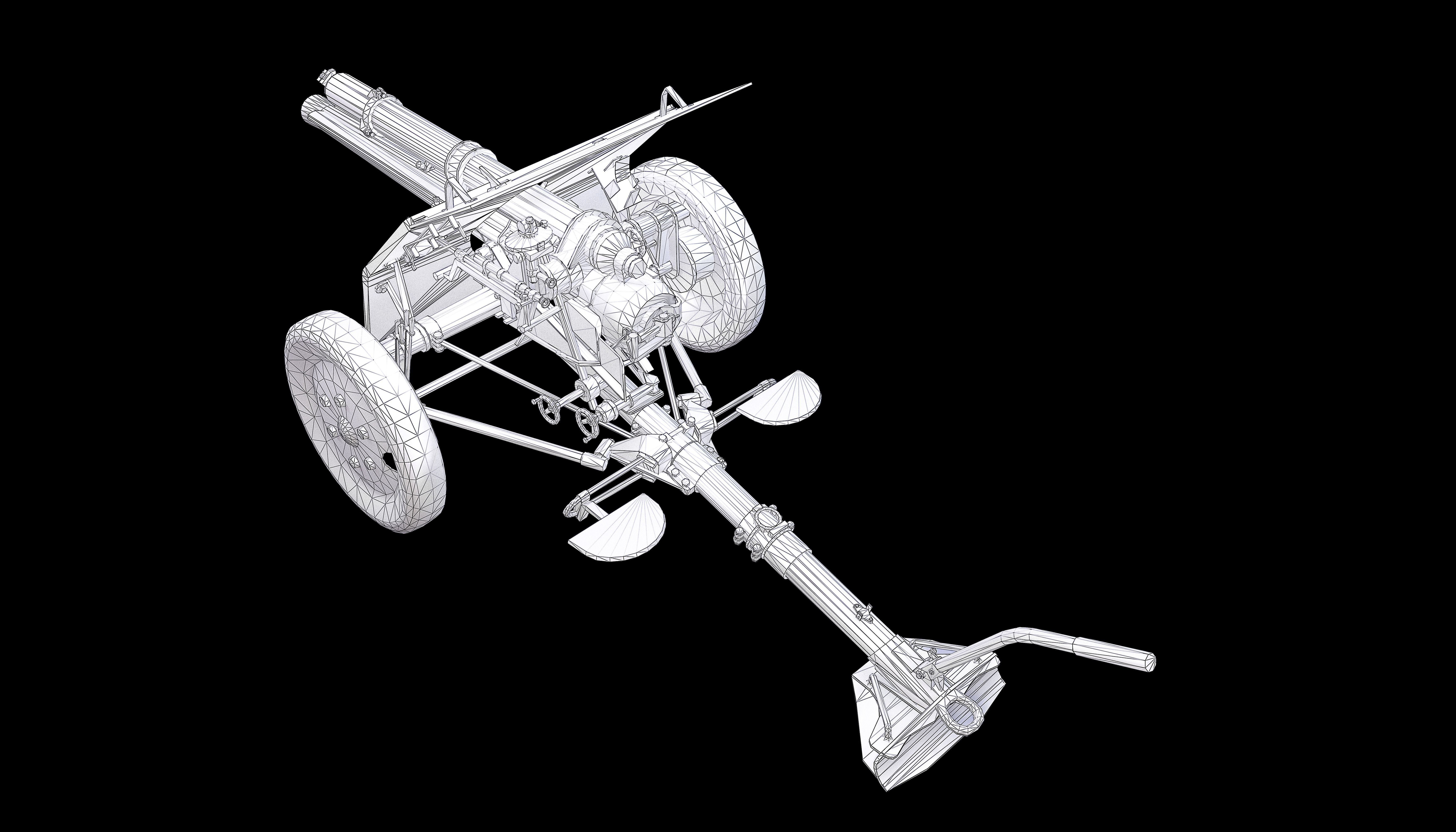 QF 18-Pounder Gun Low-poly 3D model_11