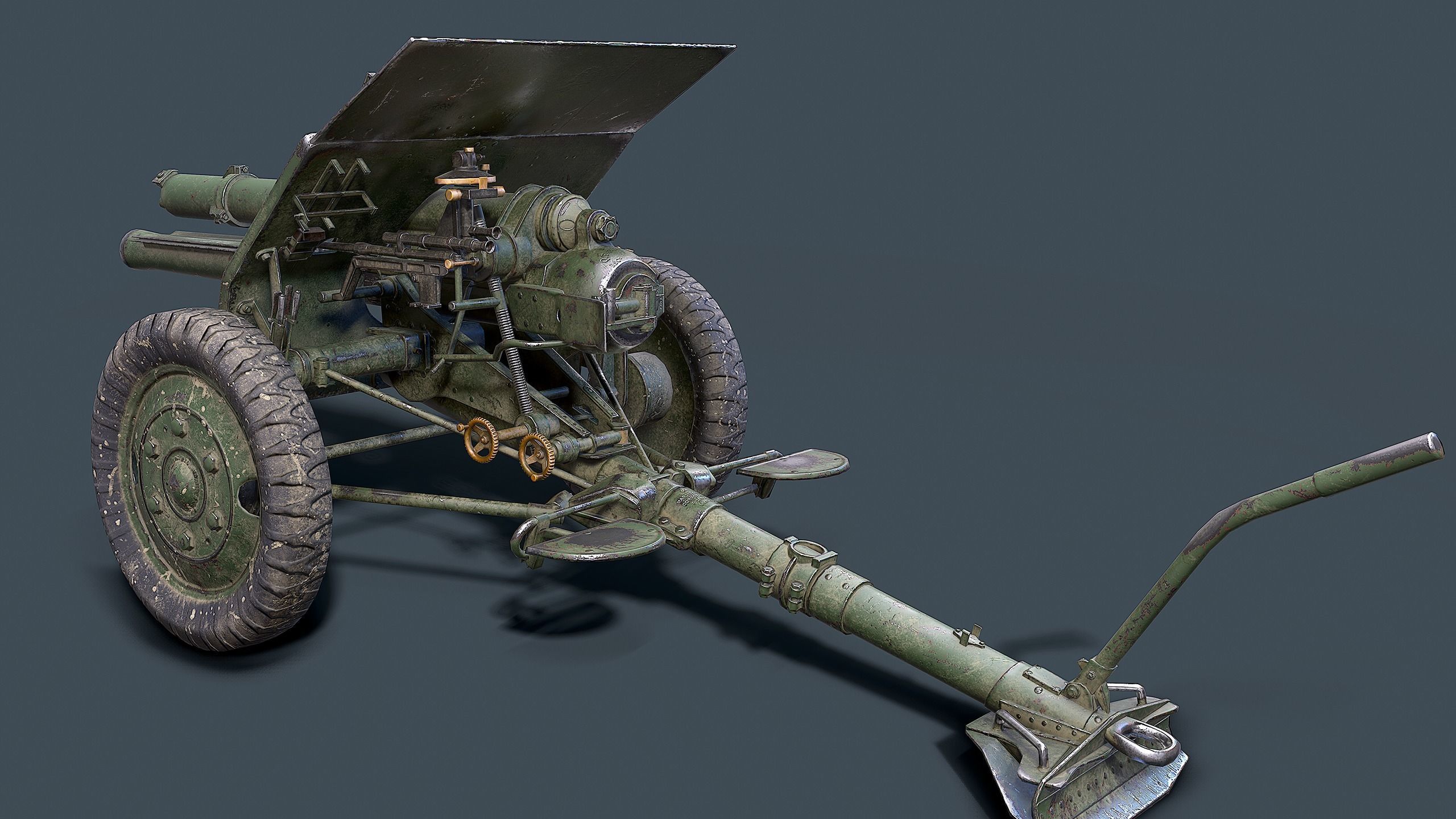 QF 18-Pounder Gun Low-poly 3D model_3