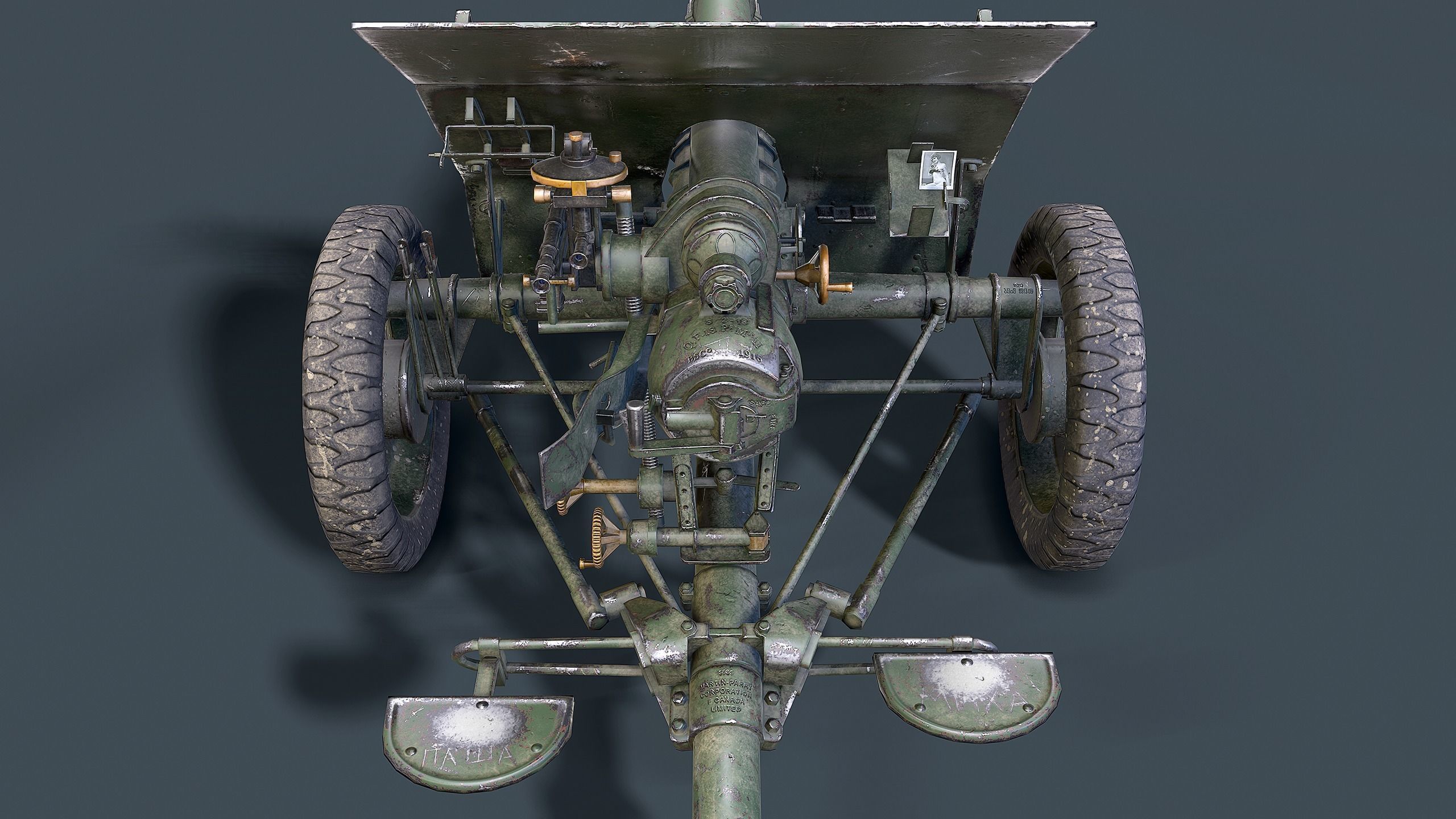 QF 18-Pounder Gun Low-poly 3D model_5