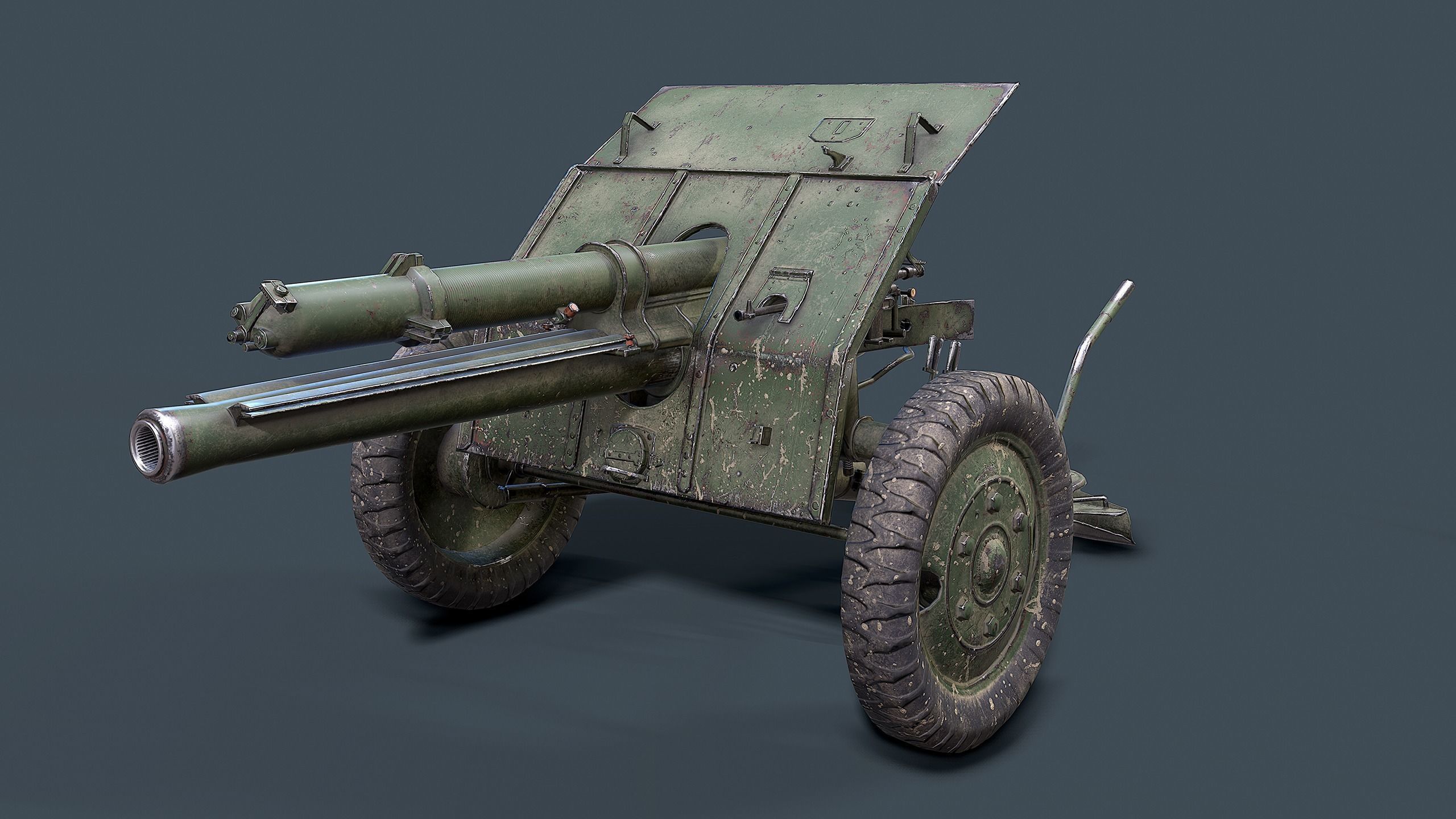 QF 18-Pounder Gun Low-poly 3D model_2