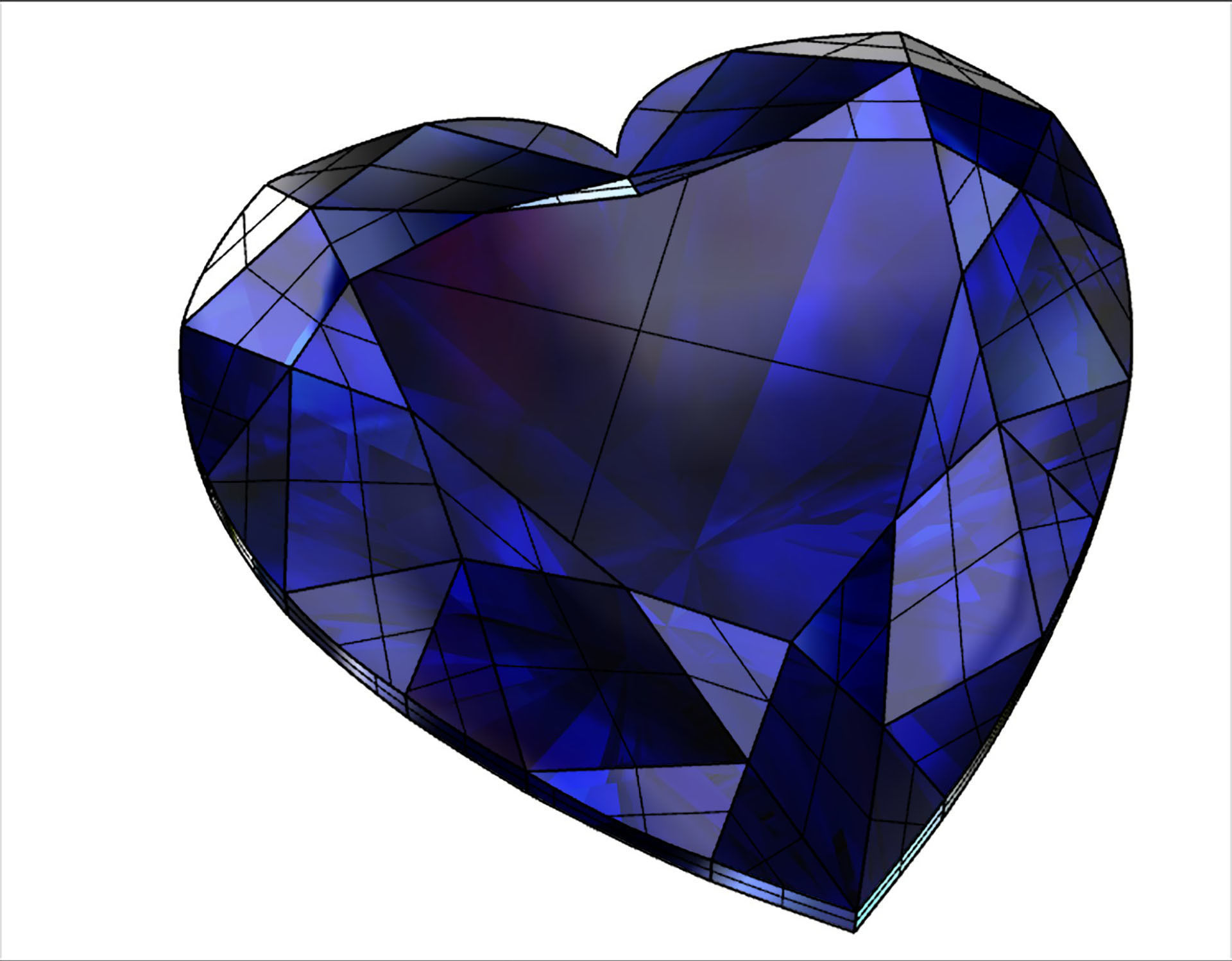 Sapphire Gem Stones pack Low-poly 3D models Low-poly 3D model_11