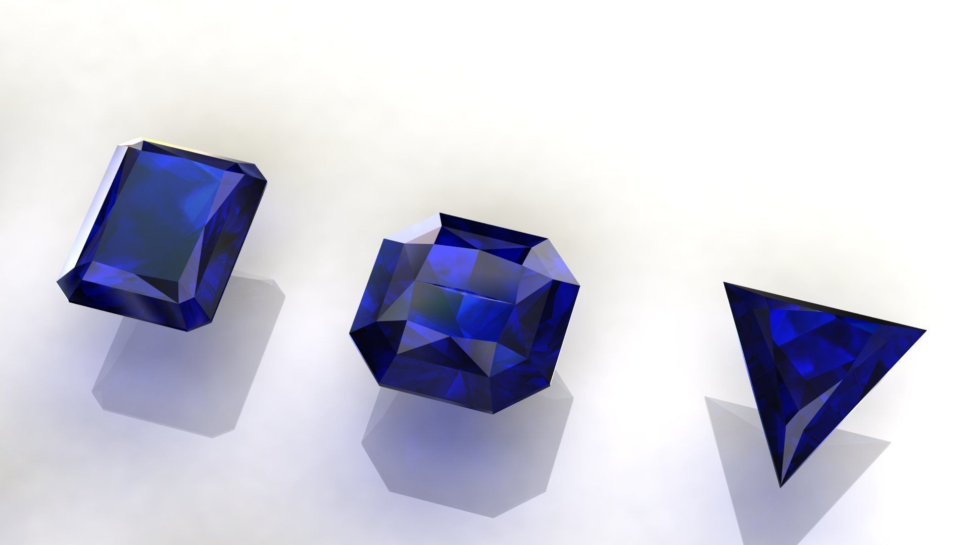 Sapphire Gem Stones pack Low-poly 3D models Low-poly 3D model_2