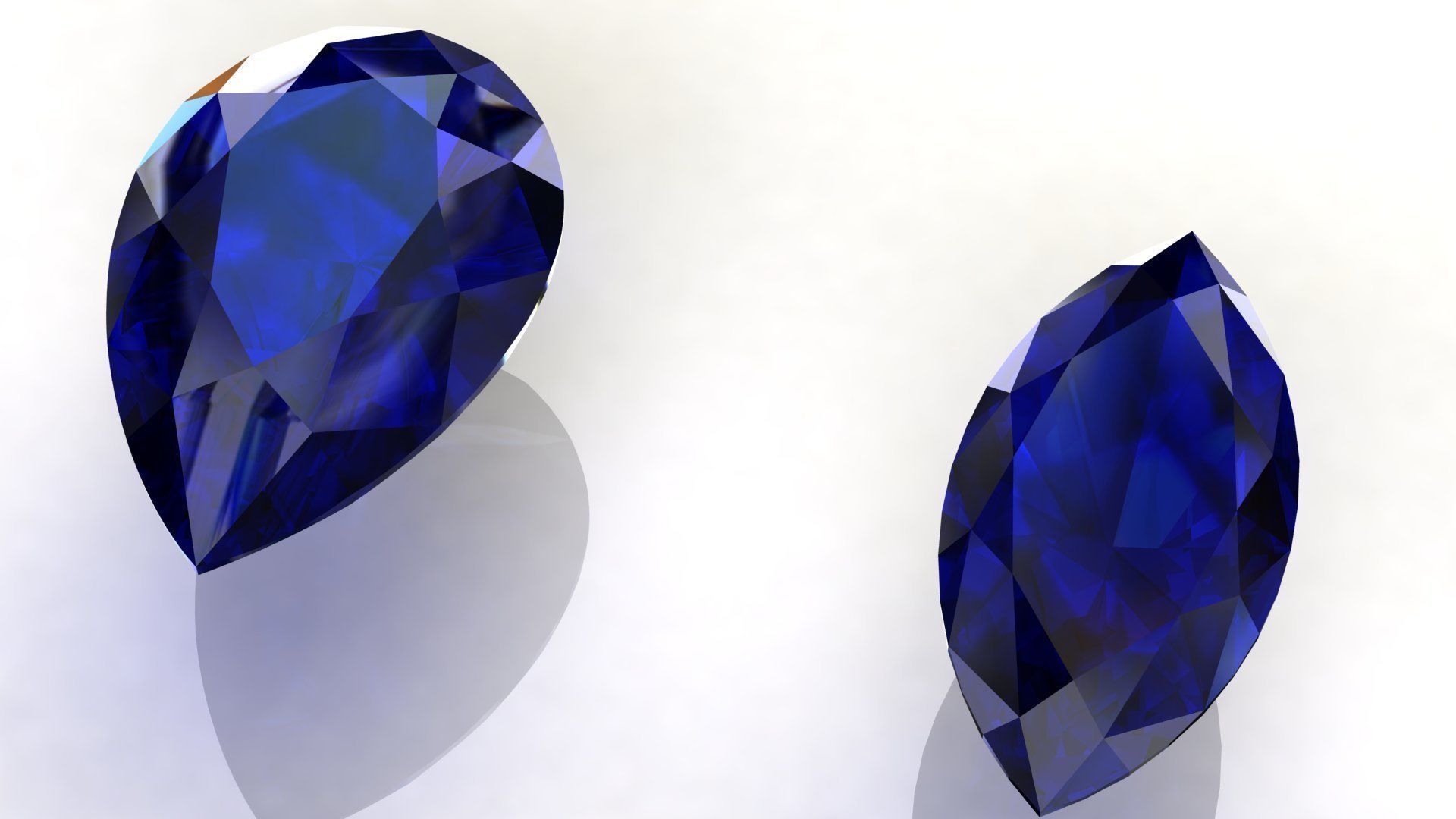 Sapphire Gem Stones pack Low-poly 3D models Low-poly 3D model_1