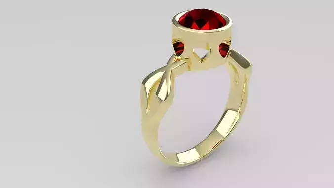 Solitair infinity ring with love shape on bazel 