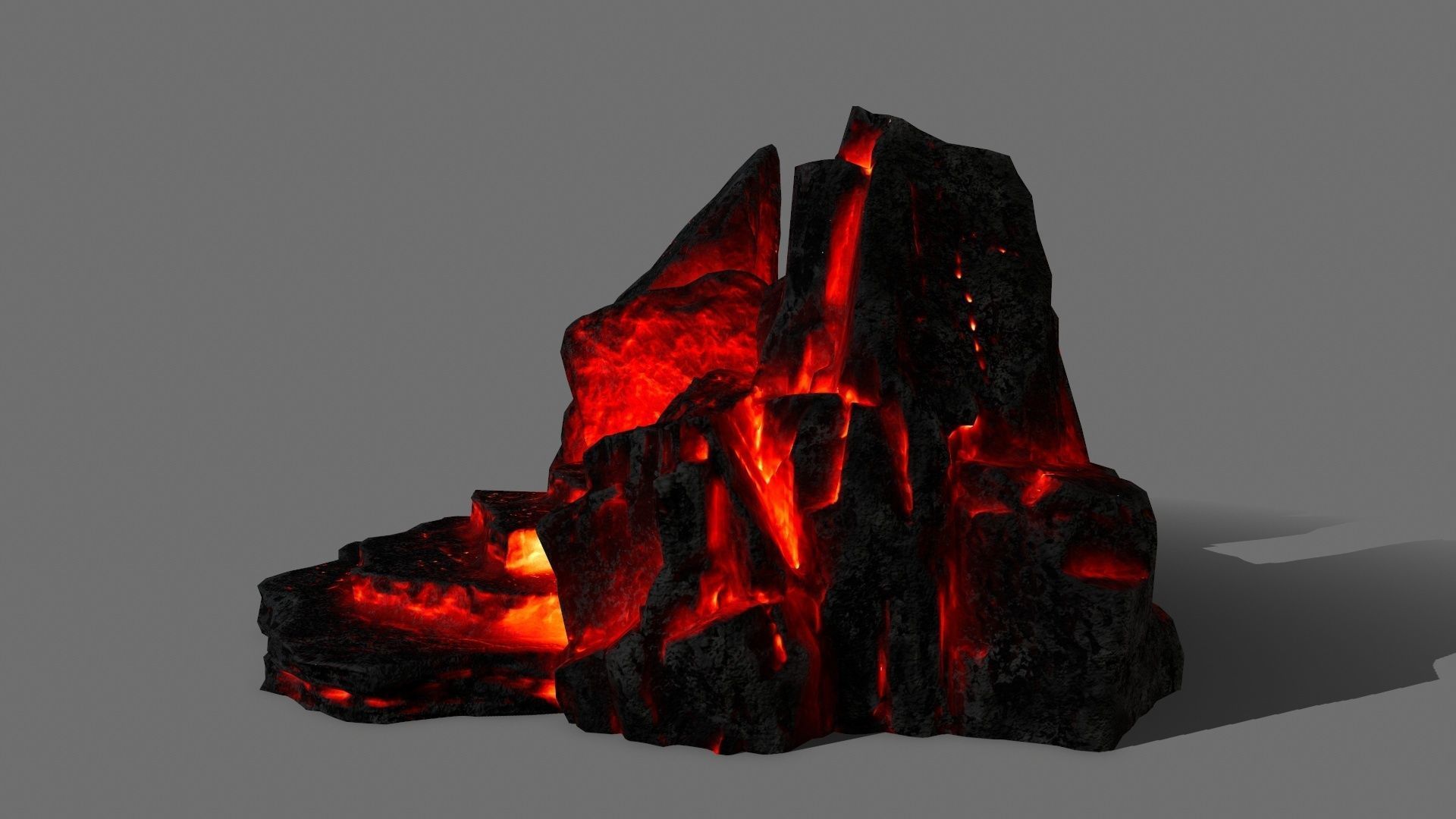 Stone lava rock Low-poly 3D model_5