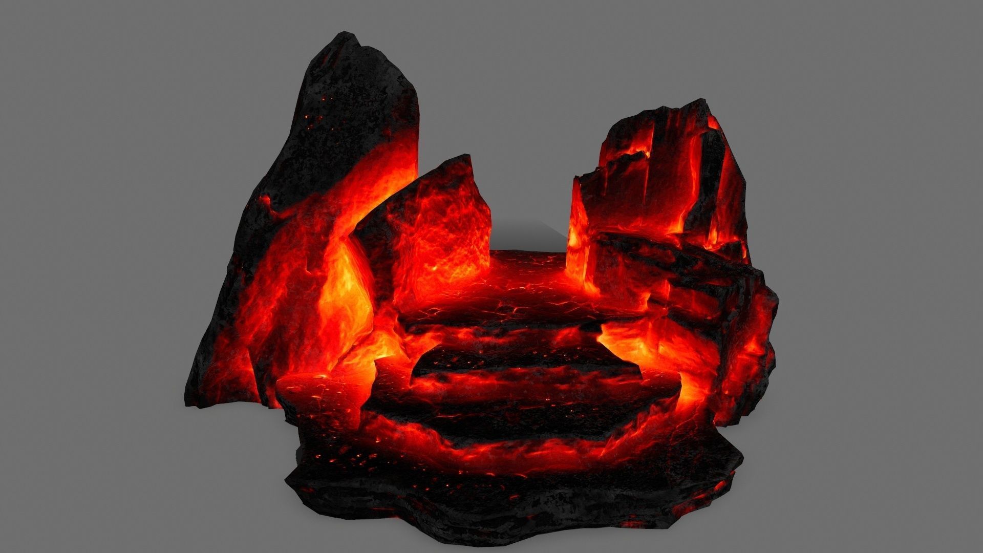 Stone lava rock Low-poly 3D model_6