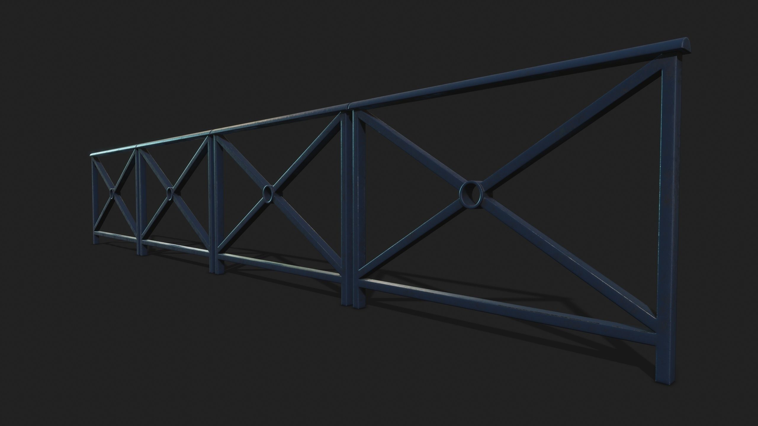 STREET BARRIER METAL - Game Ready-VR Low-poly 3D model_16