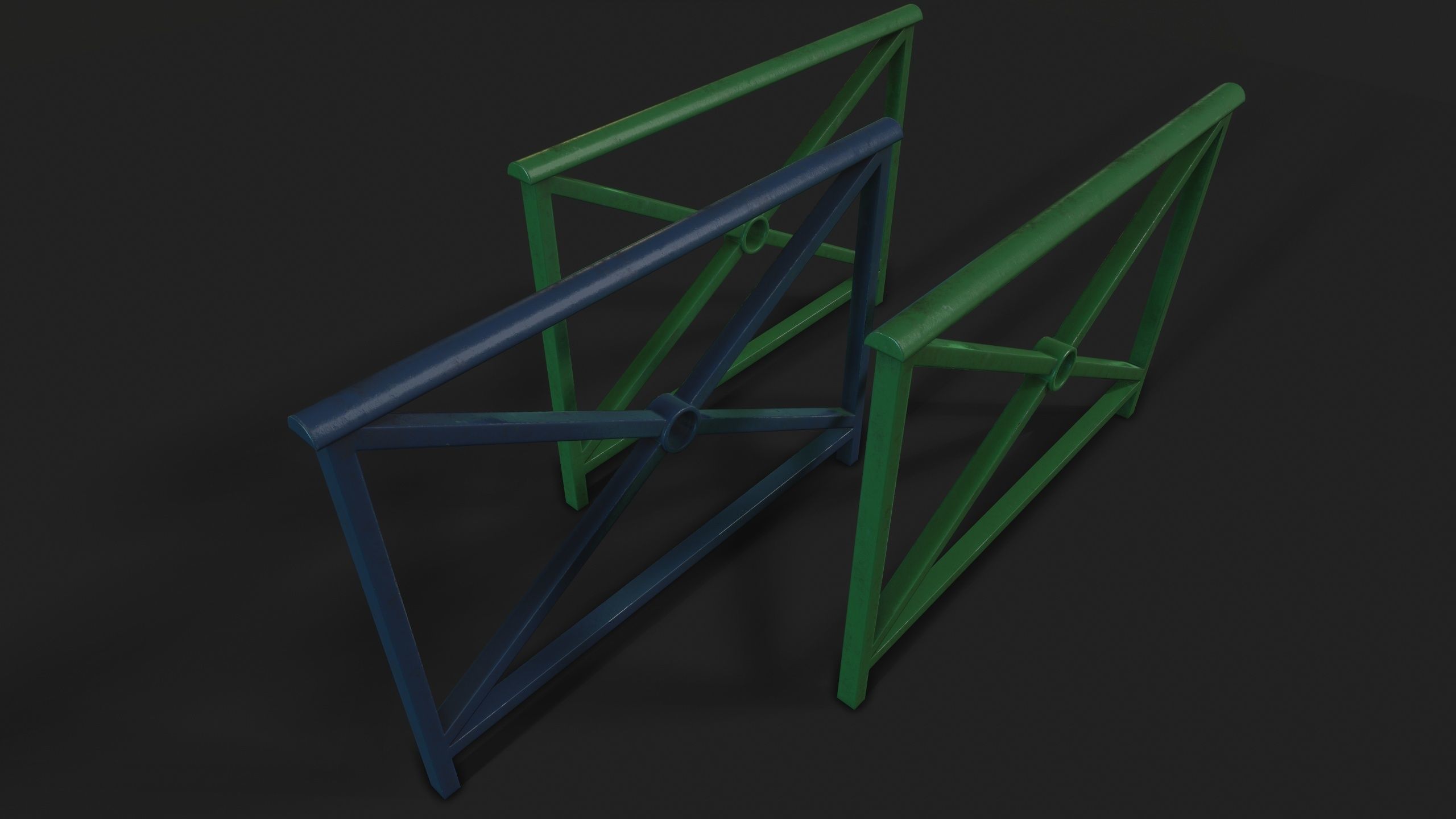 STREET BARRIER METAL - Game Ready-VR Low-poly 3D model_4