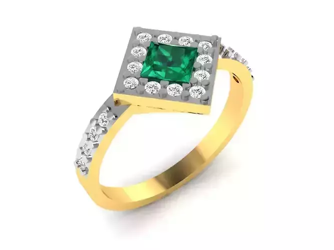 Women Diamond Band Ring 3dm render detail