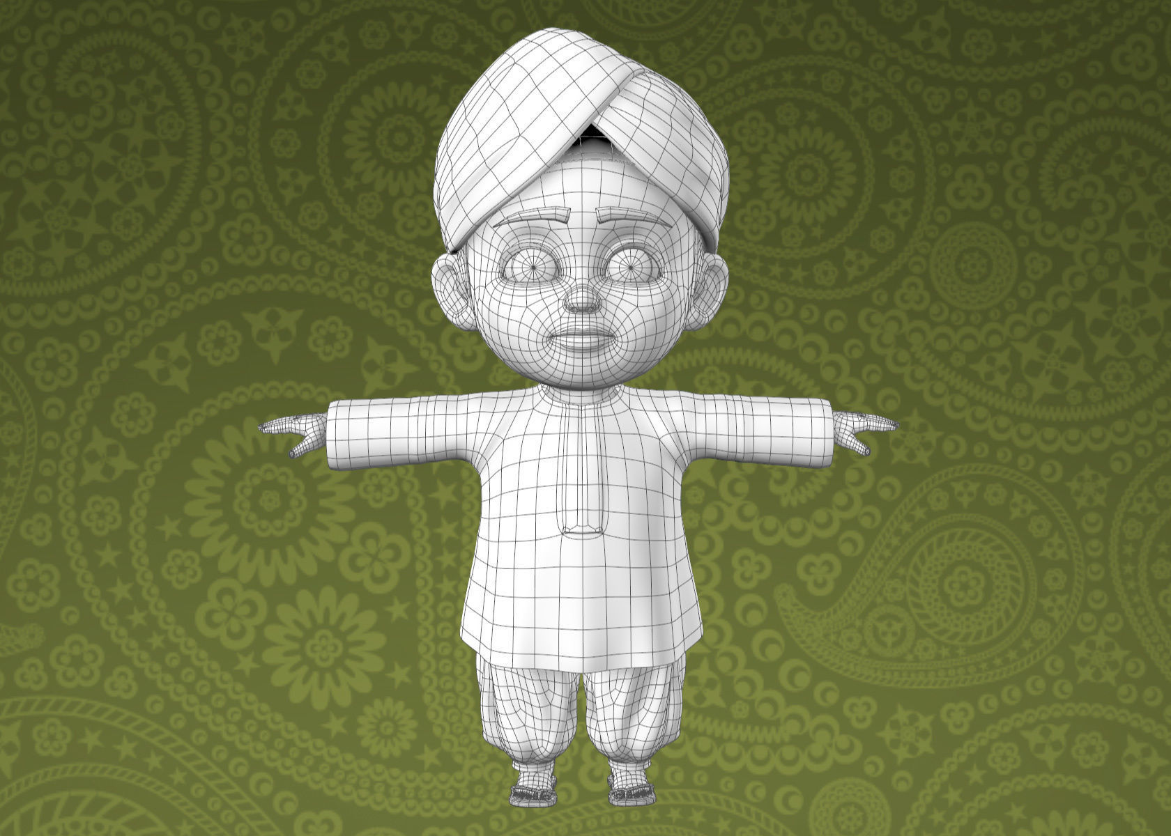 Cartoon Indian and Arabic Boy 3d Model Rigged 3D model_19