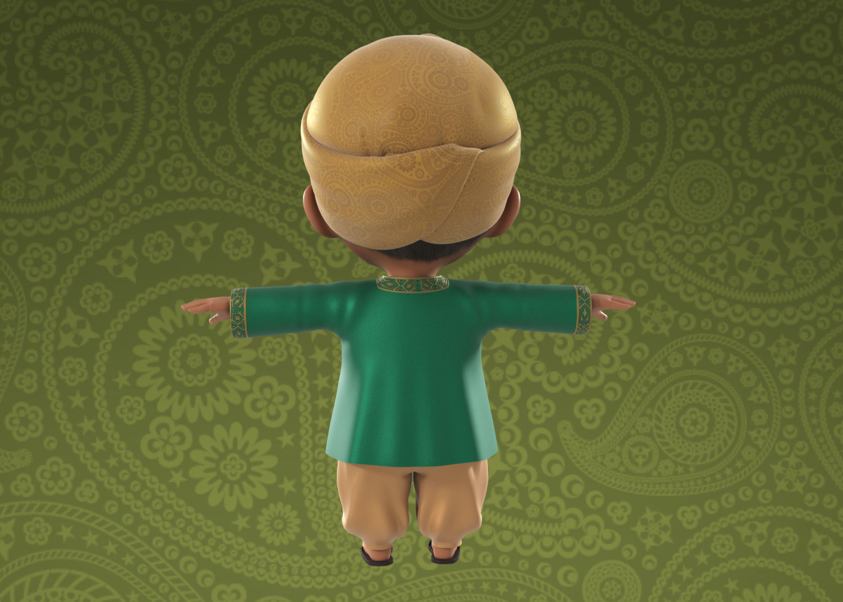 Cartoon Indian and Arabic Boy 3d Model Rigged 3D model_12
