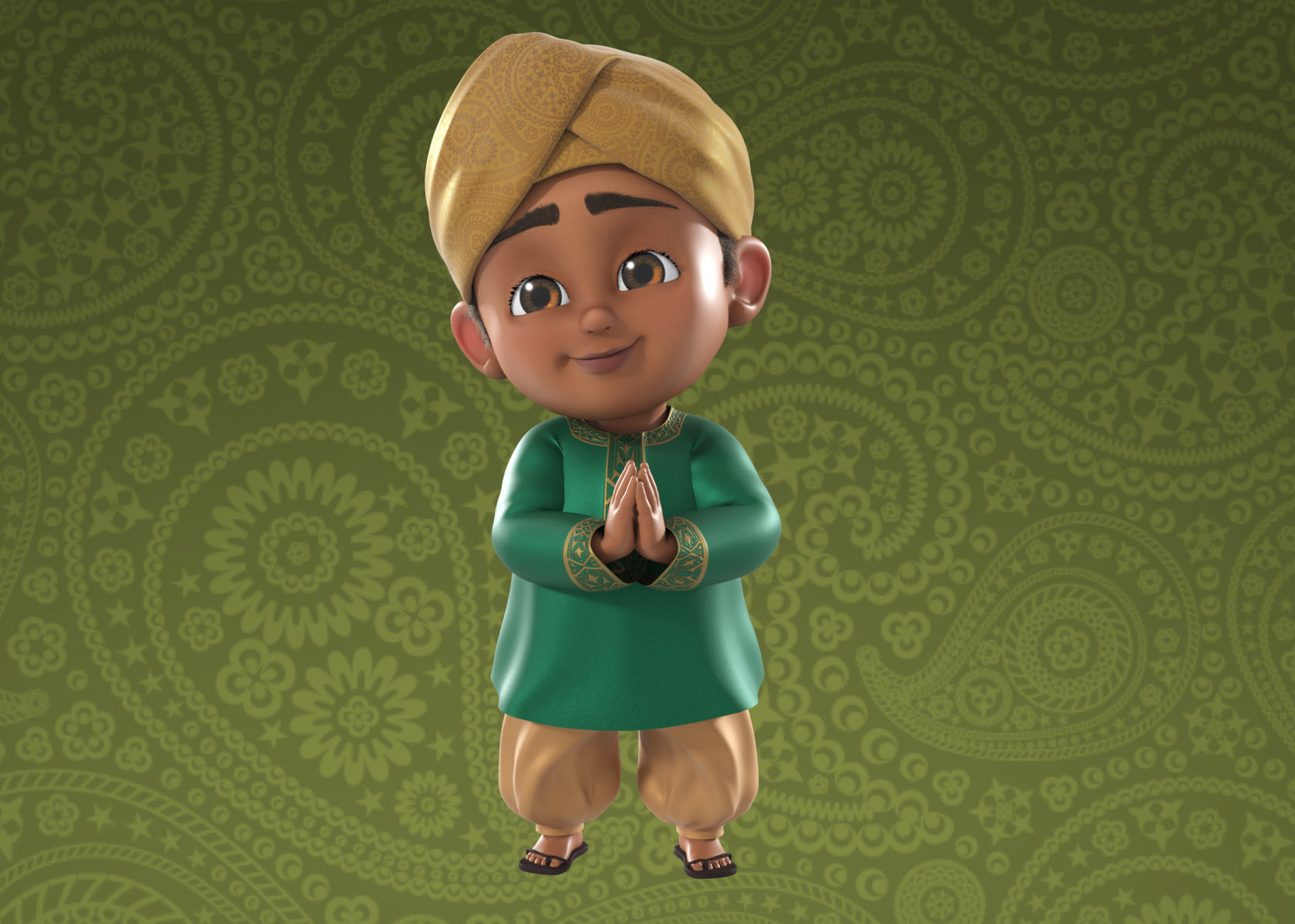 Cartoon Indian and Arabic Boy 3d Model Rigged 3D model_2