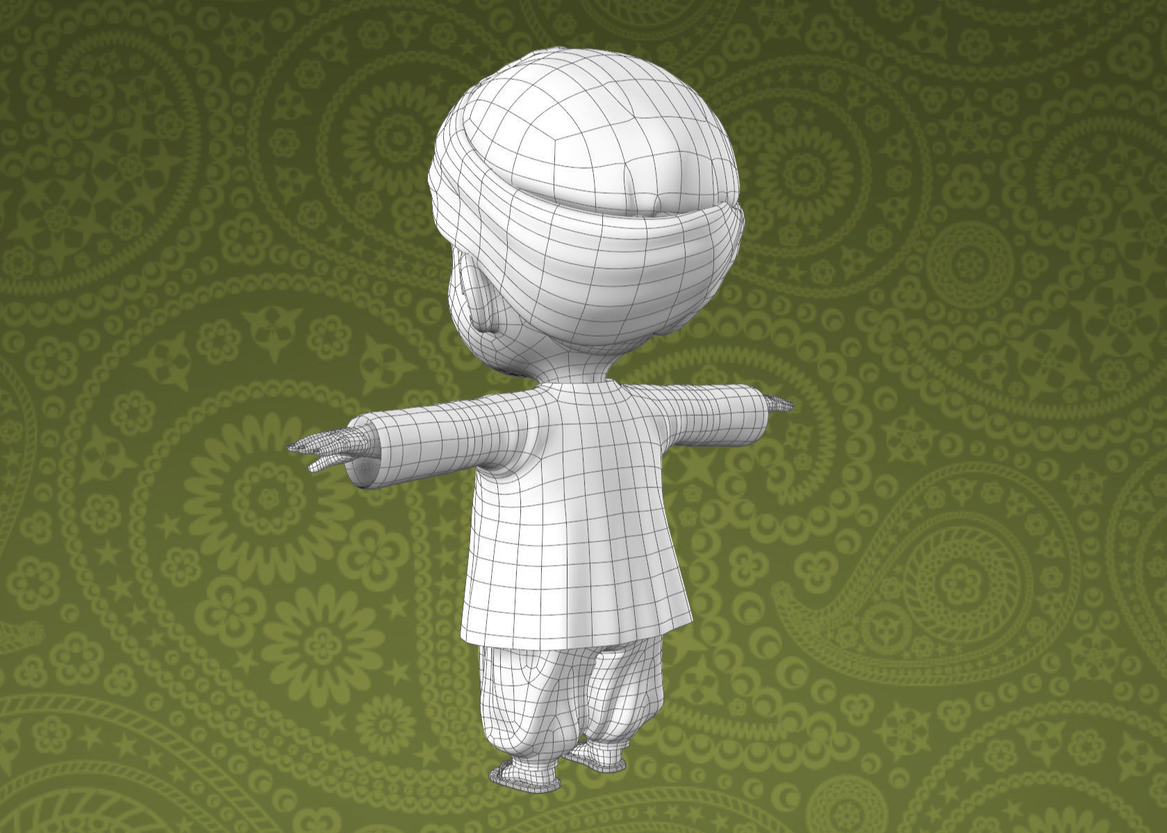 Cartoon Indian and Arabic Boy 3d Model Rigged 3D model_21