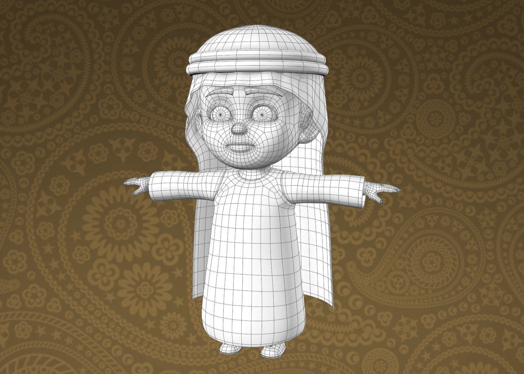 Cartoon Indian and Arabic Boy 3d Model Rigged 3D model_23