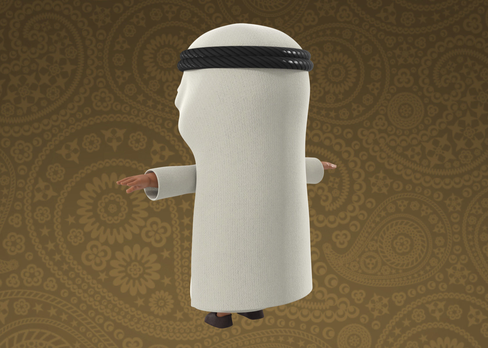 Cartoon Indian and Arabic Boy 3d Model Rigged 3D model_16