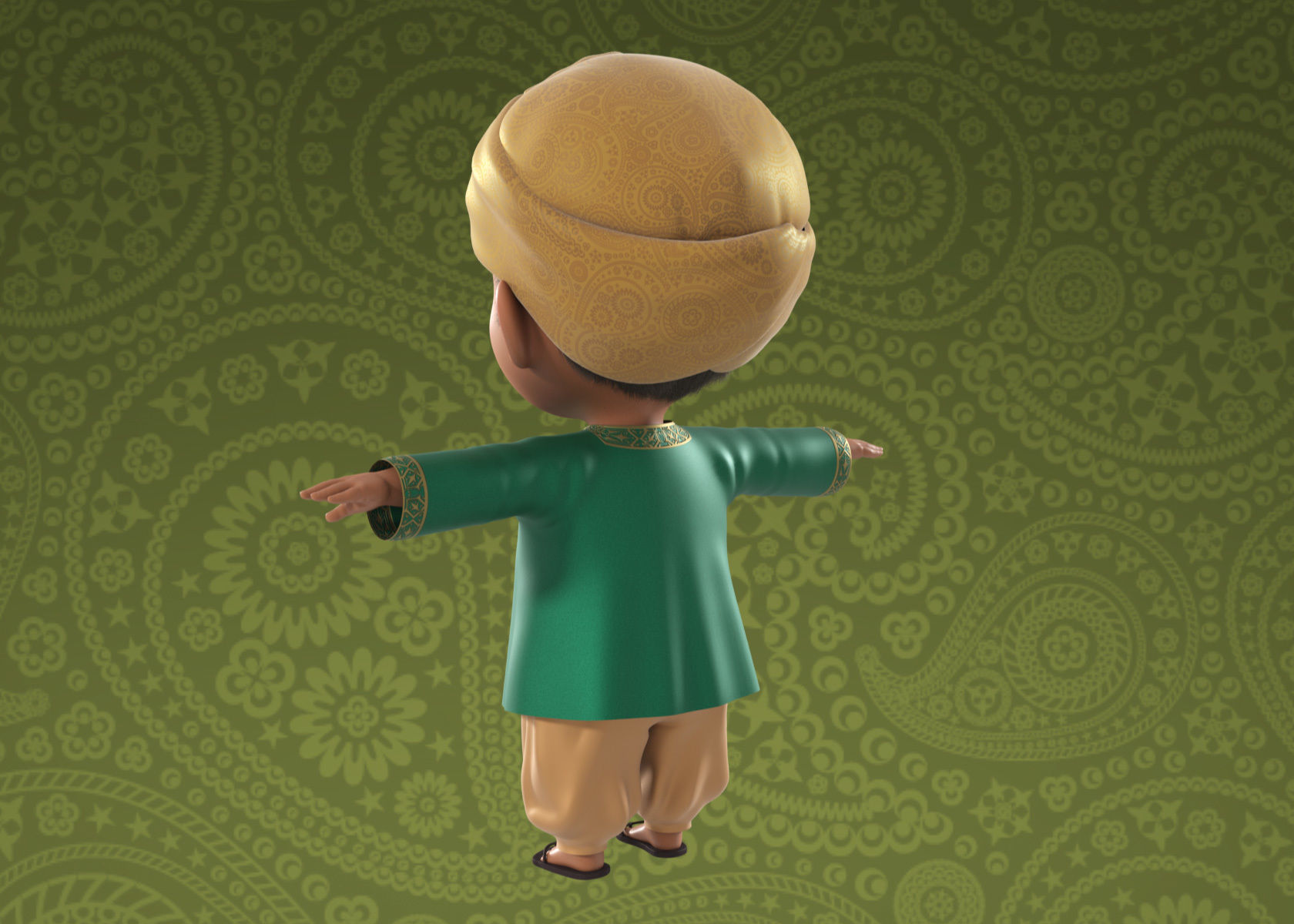 Cartoon Indian and Arabic Boy 3d Model Rigged 3D model_11