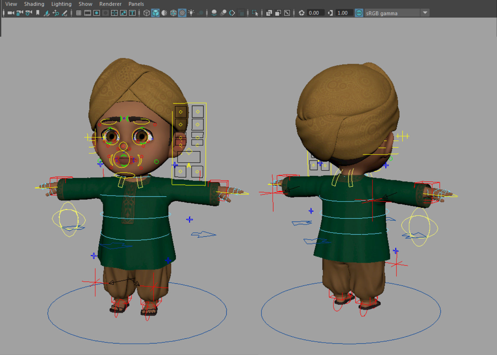 Cartoon Indian and Arabic Boy 3d Model Rigged 3D model_28