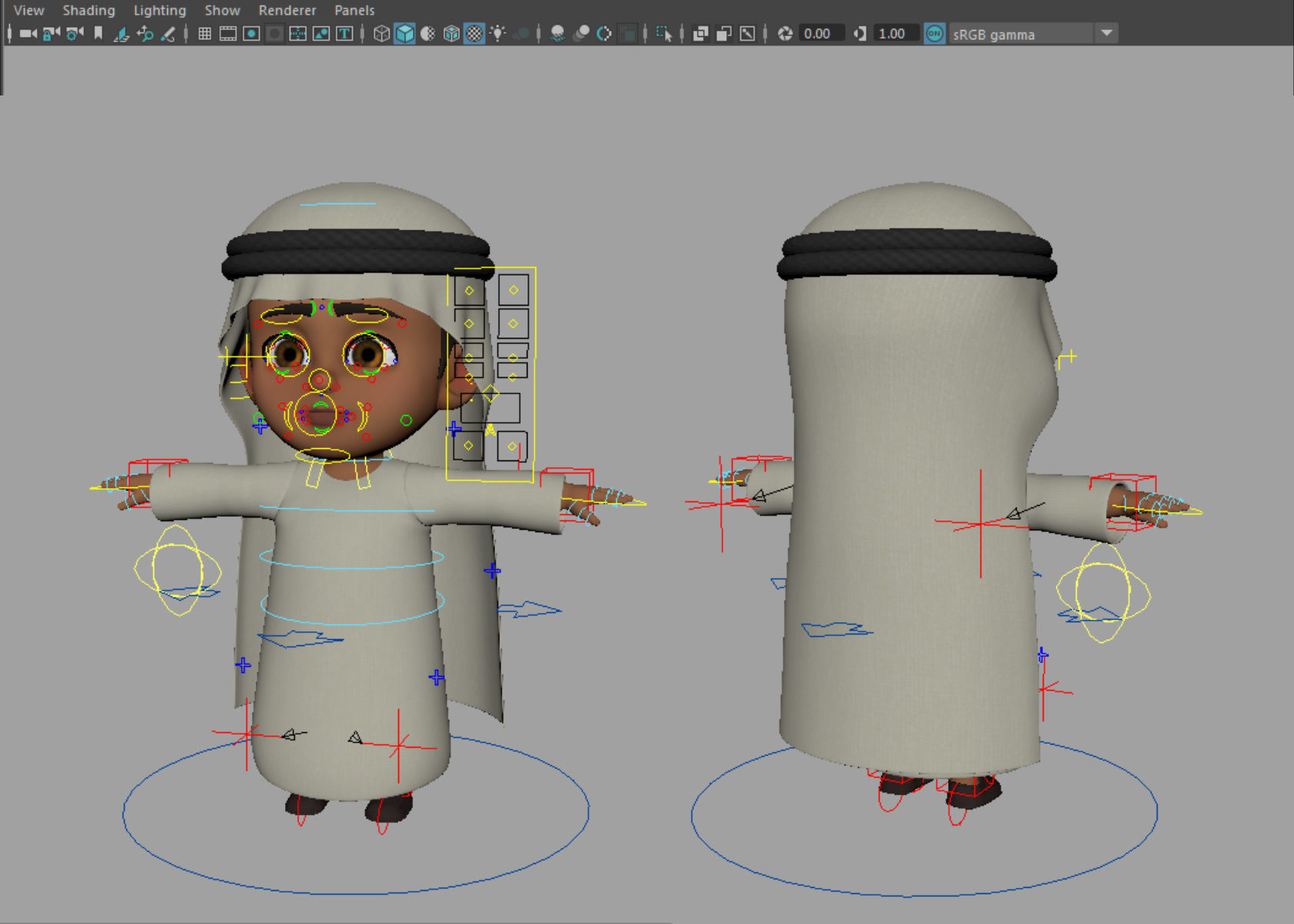 Cartoon Indian and Arabic Boy 3d Model Rigged 3D model_30