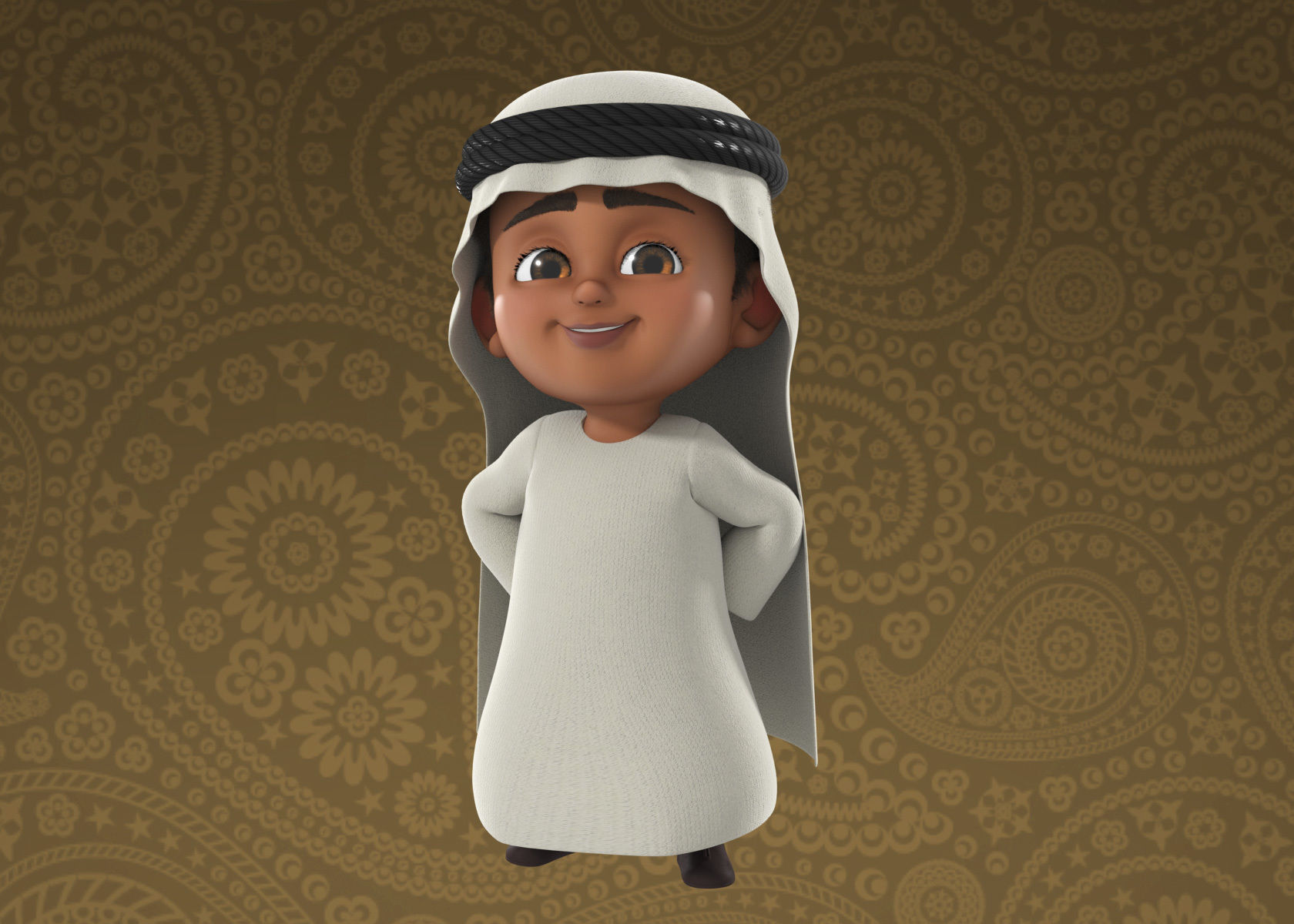 Cartoon Indian and Arabic Boy 3d Model Rigged 3D model_5