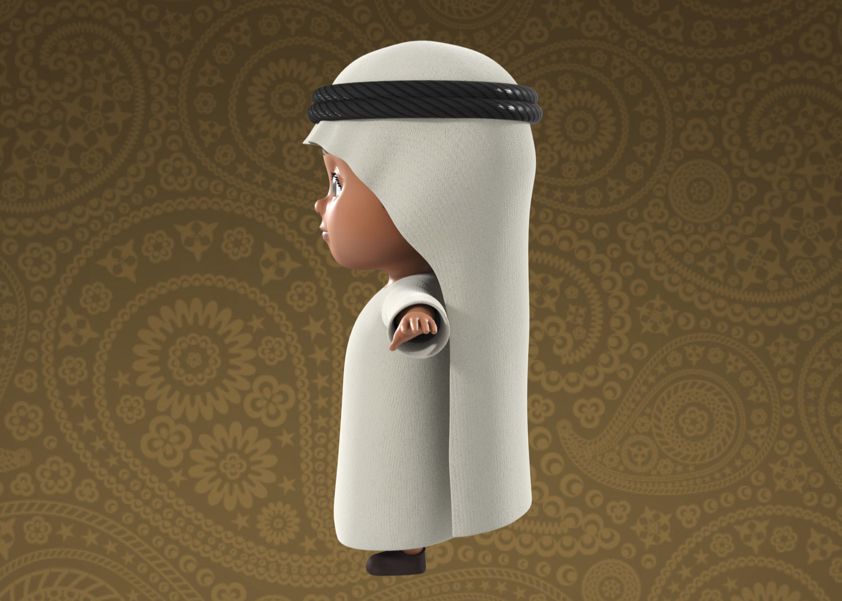 Cartoon Indian and Arabic Boy 3d Model Rigged 3D model_15