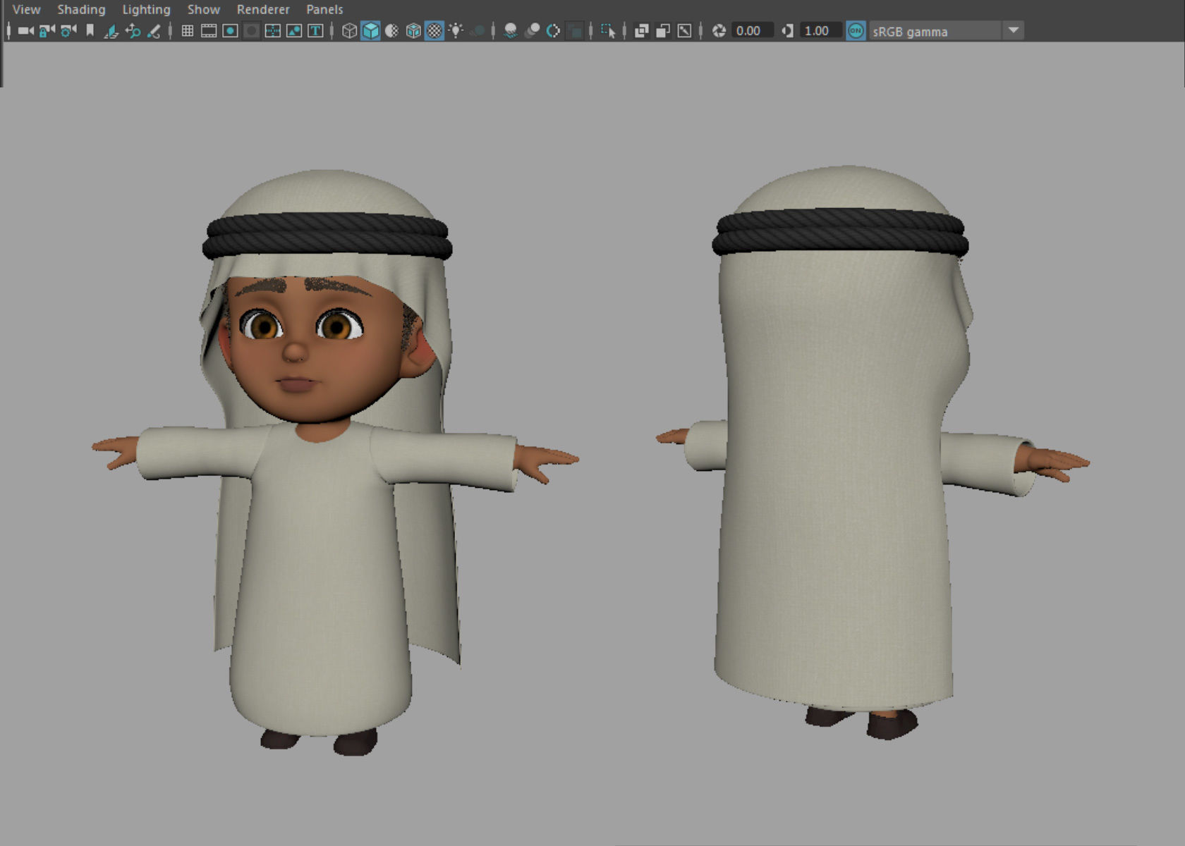 Cartoon Indian and Arabic Boy 3d Model Rigged 3D model_31