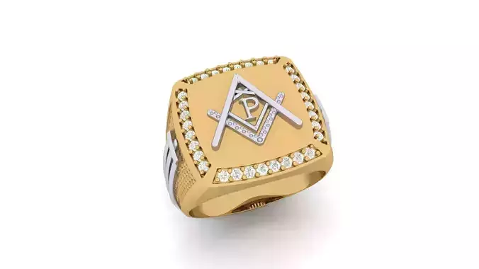 P - LETTER  SIGNET RING 3D print model