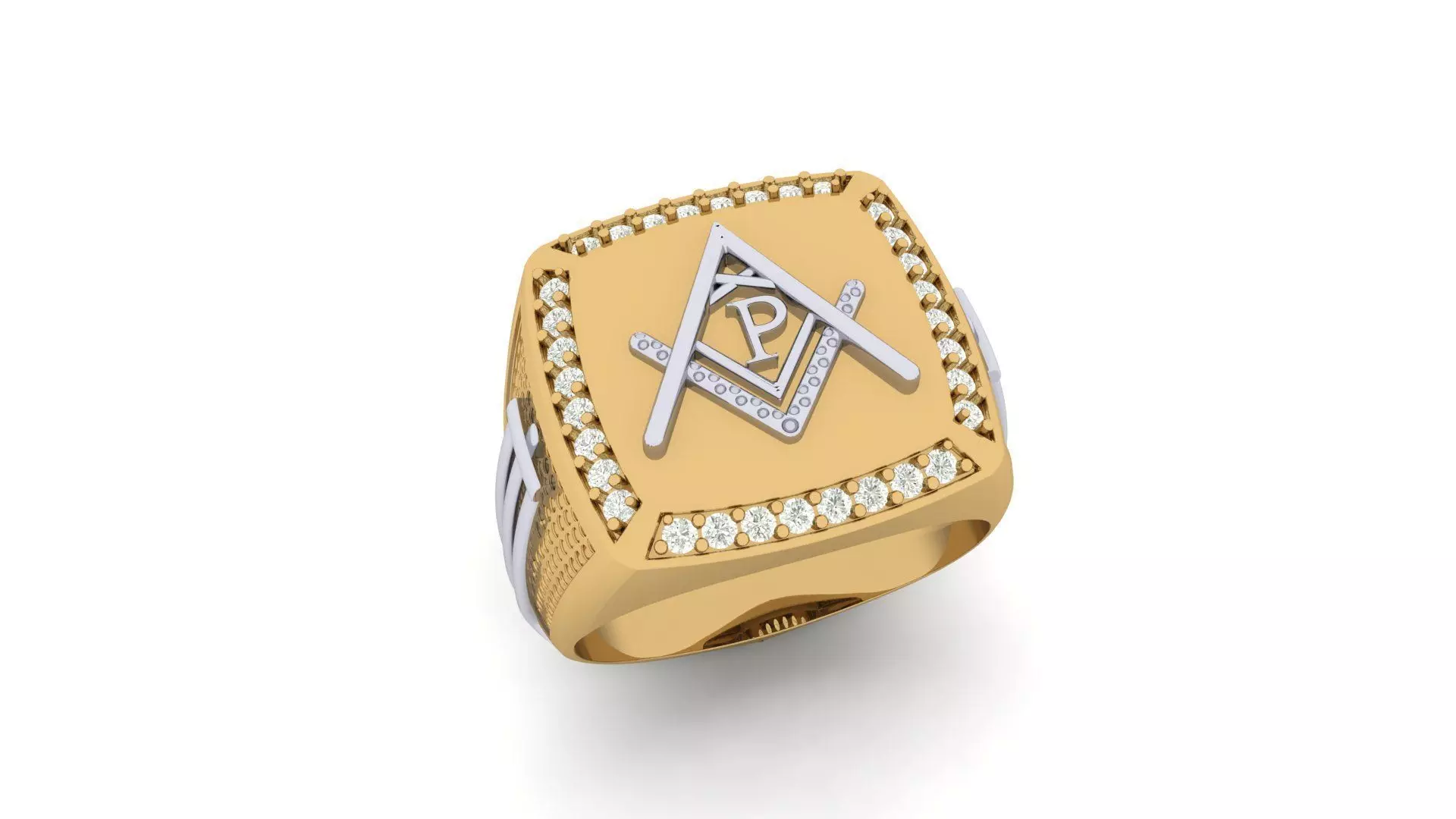 P - LETTER  SIGNET RING 3D print model_0