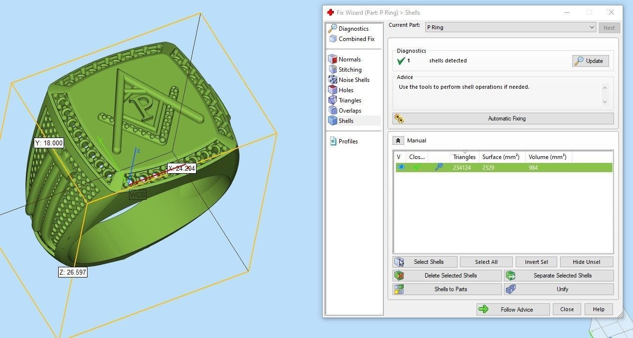 P - LETTER  SIGNET RING 3D print model_13