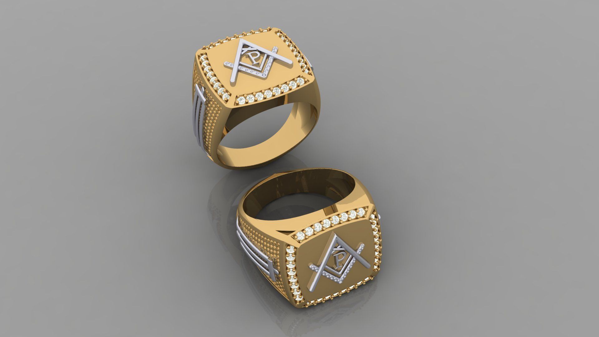 P - LETTER  SIGNET RING 3D print model_2