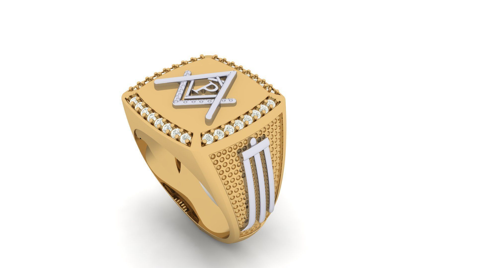 P - LETTER  SIGNET RING 3D print model_6