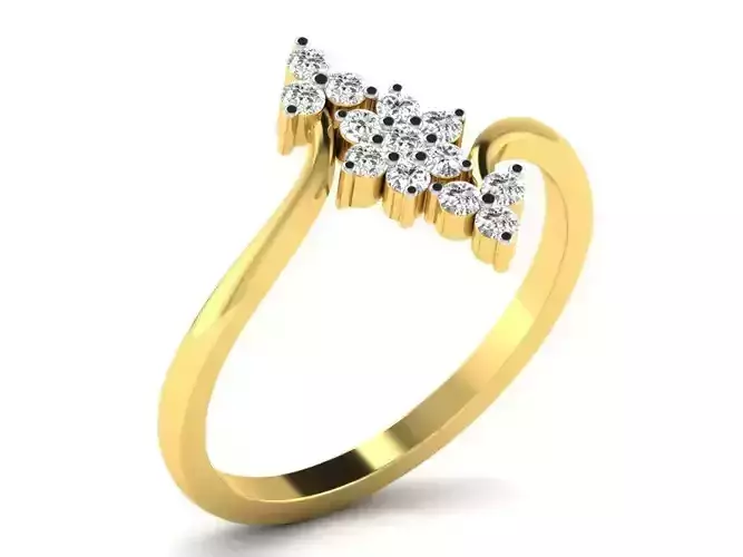 Women Diamond  Band Ring 3dm render detail