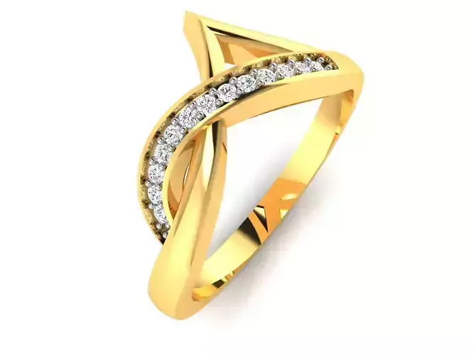 Women diamond Band Ring 3dm render detail