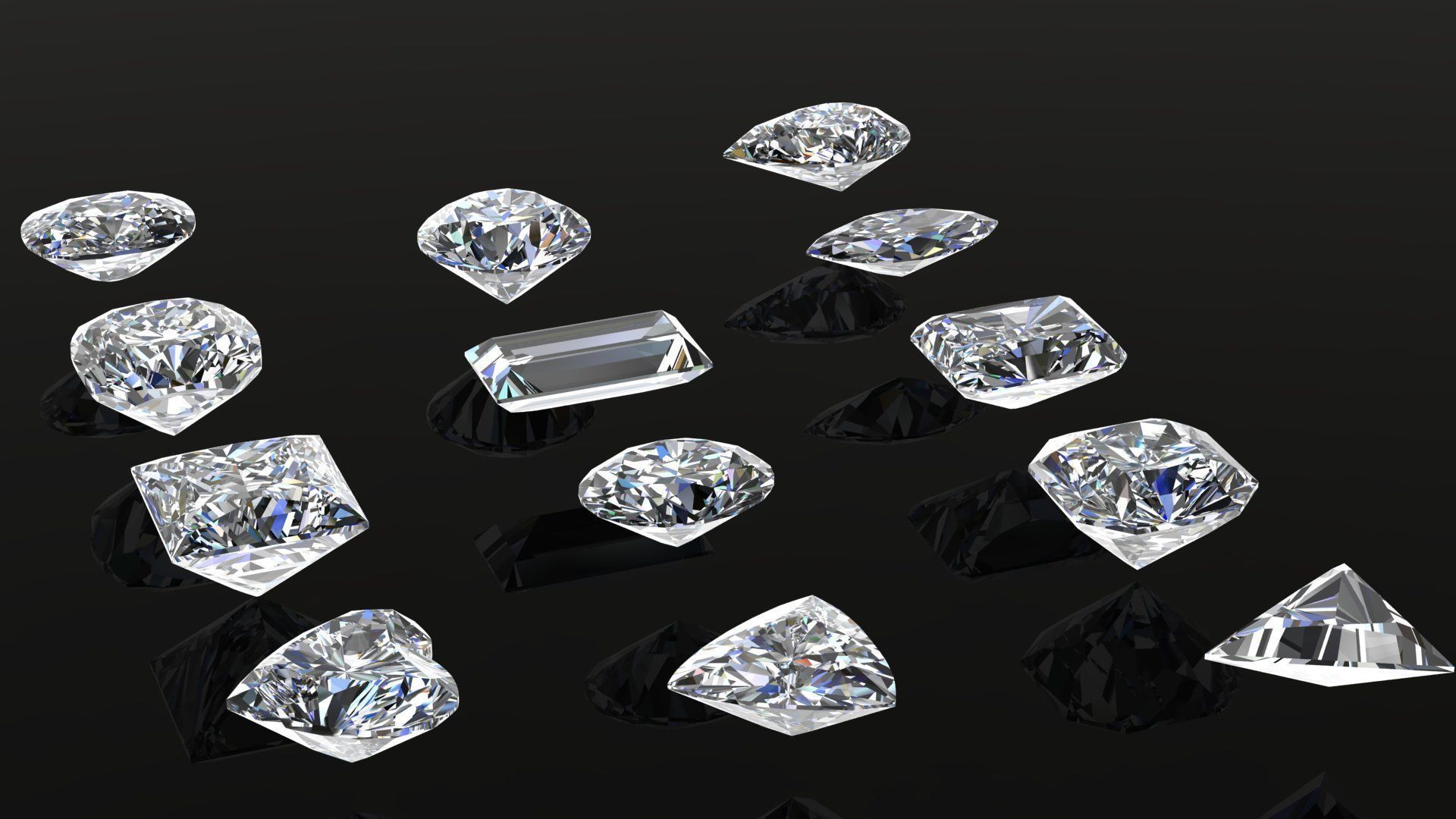 Diamond Gem Stones pack Low-poly 3D models Low-poly 3D model_7