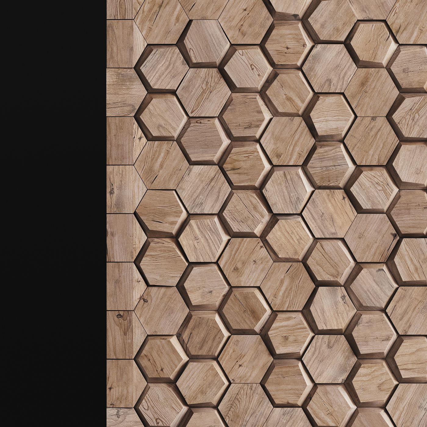 Wood decorative panel 03 3D model_1