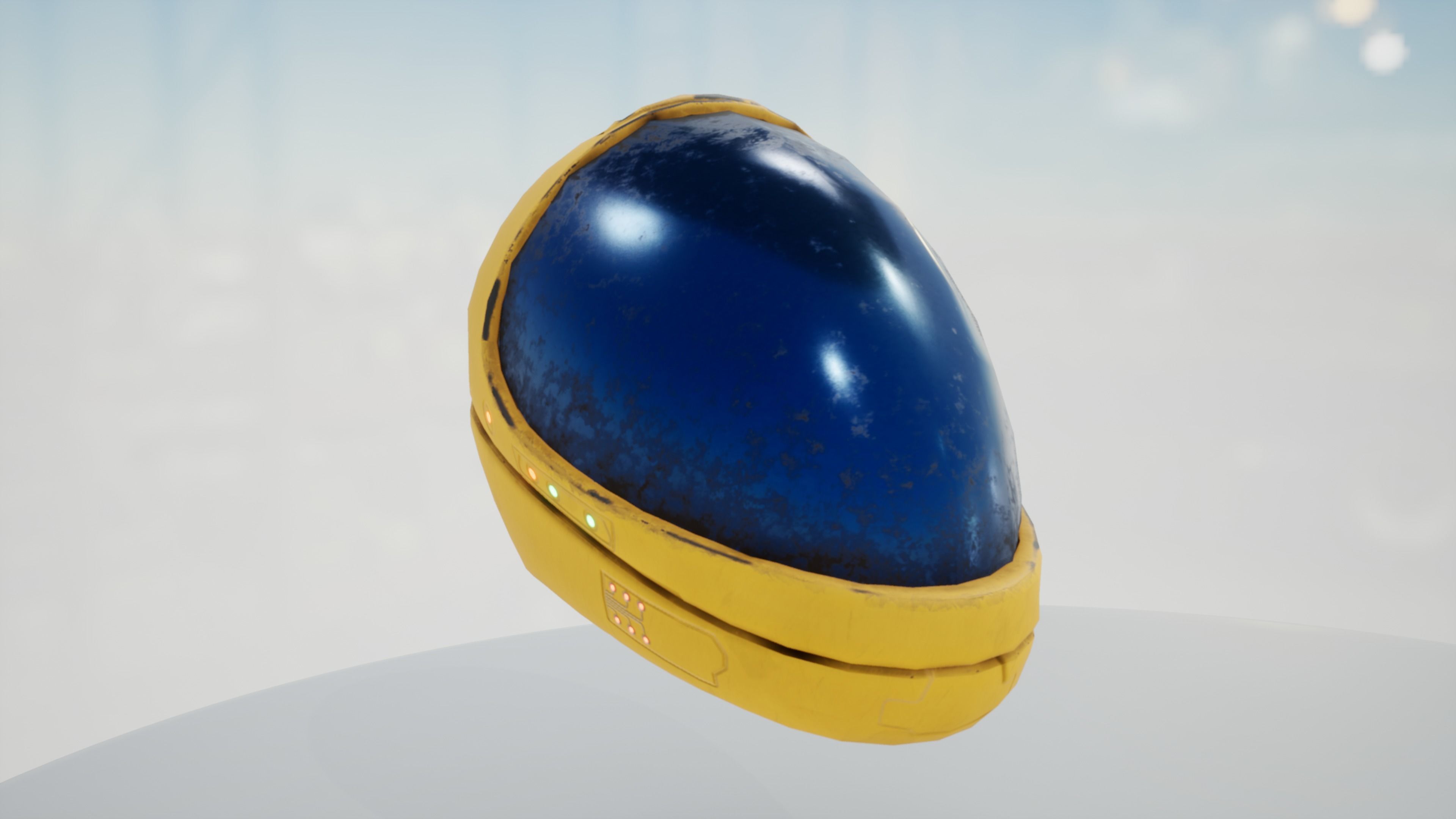 Sci fi helmet 4 different textures Low-poly 3D model_5