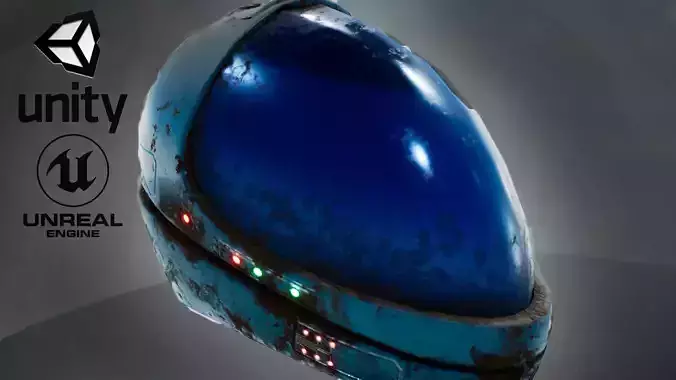 Sci fi helmet 4 different textures