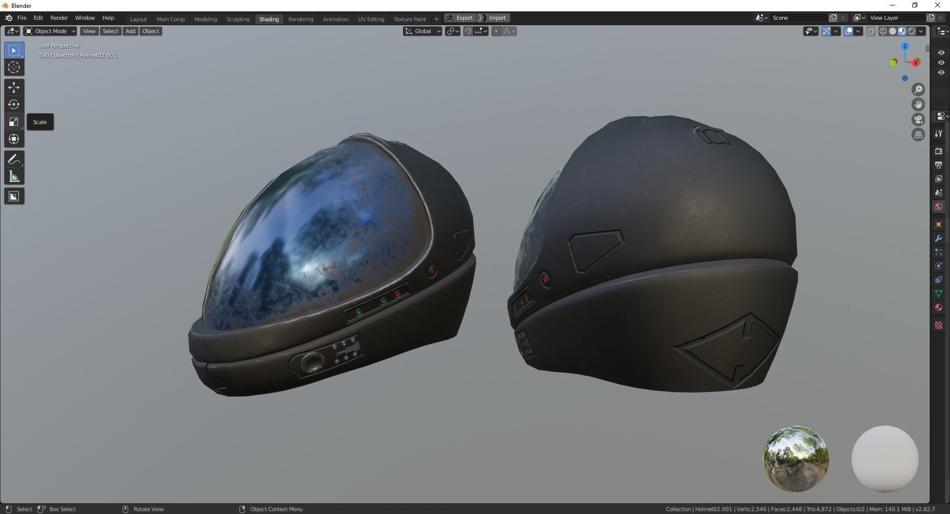 Sci fi helmet 4 different textures Low-poly 3D model_7