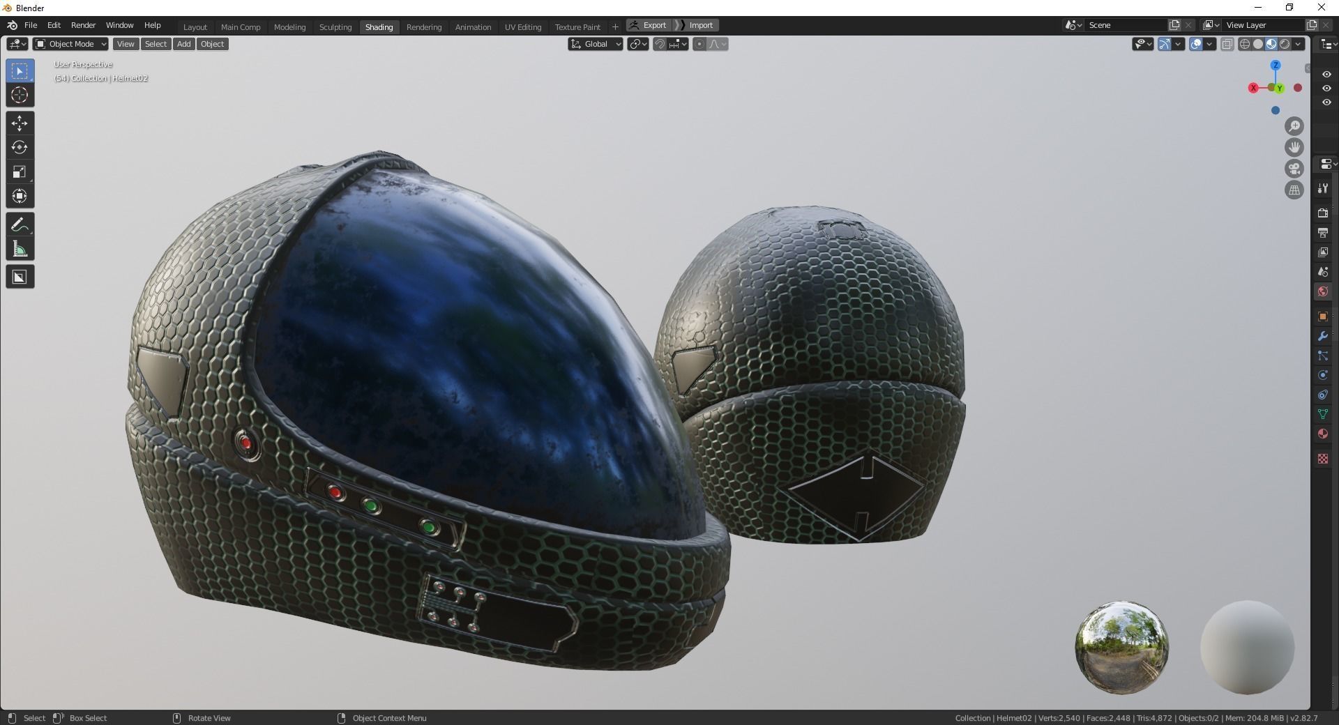 Sci fi helmet 4 different textures Low-poly 3D model_8