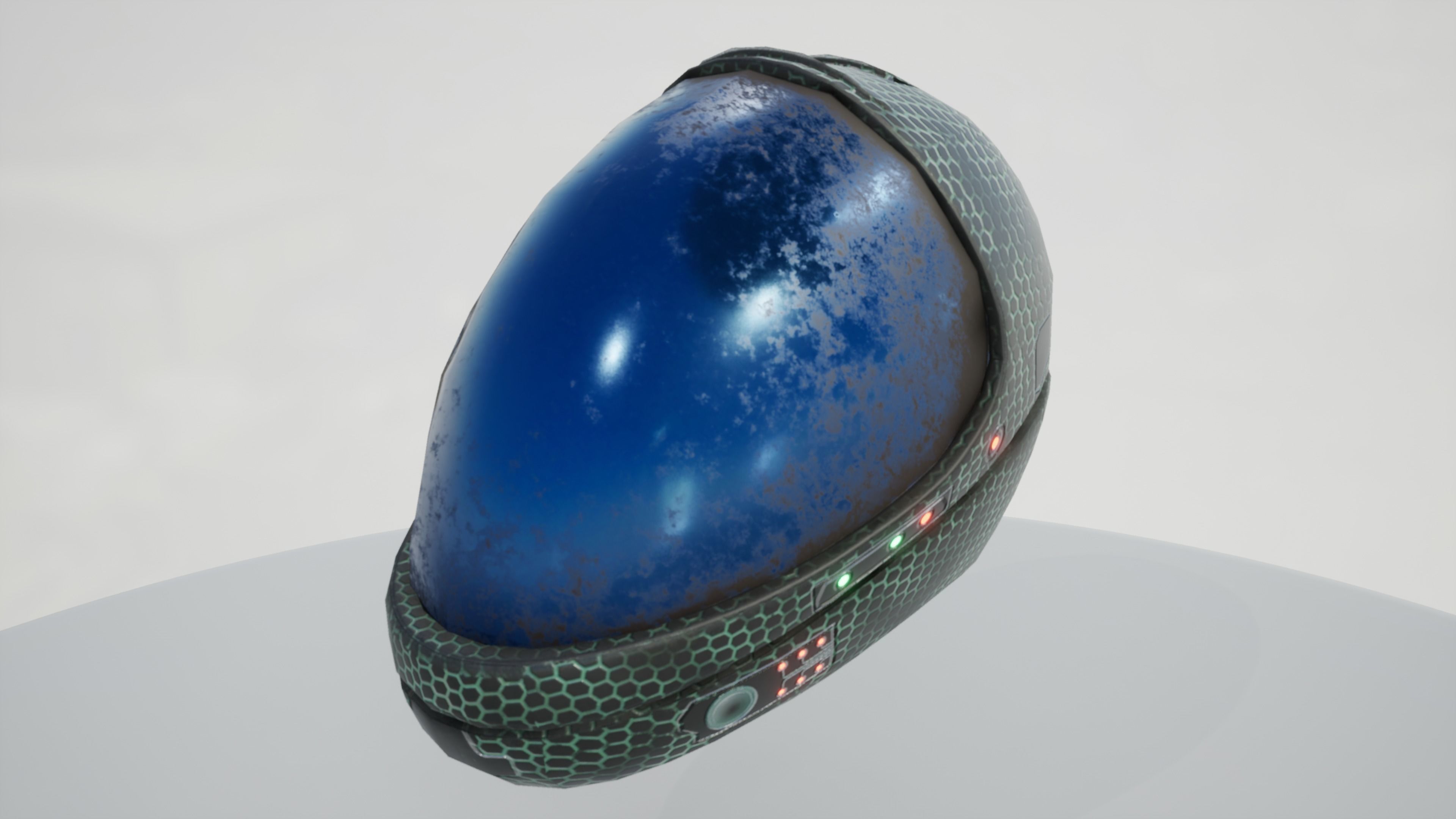 Sci fi helmet 4 different textures Low-poly 3D model_3