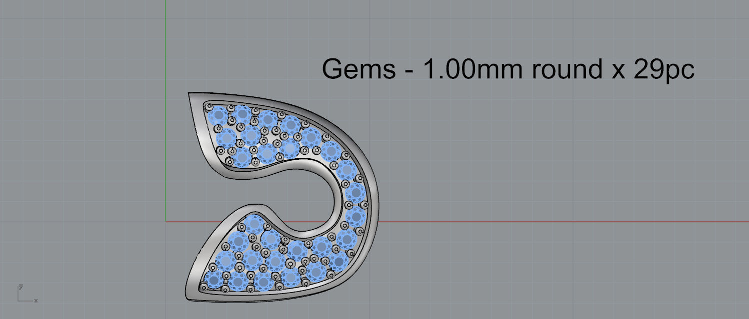 Gold Safety Pin with Diamonds 3D print model_5