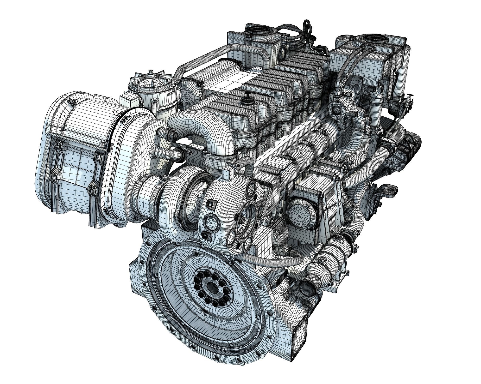 Industrial Diesel Engine 3D model_17