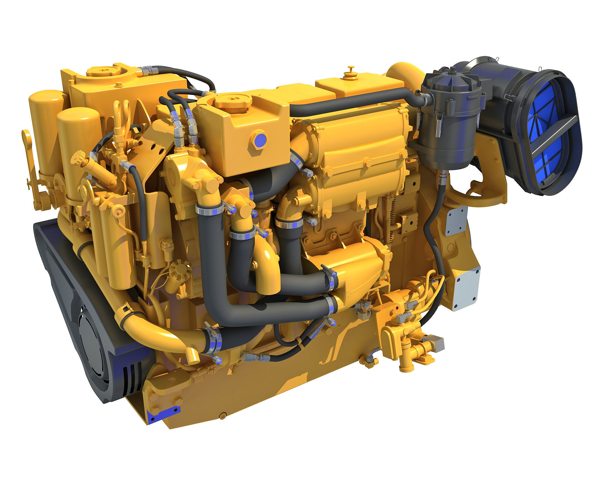 Industrial Diesel Engine 3D model_4