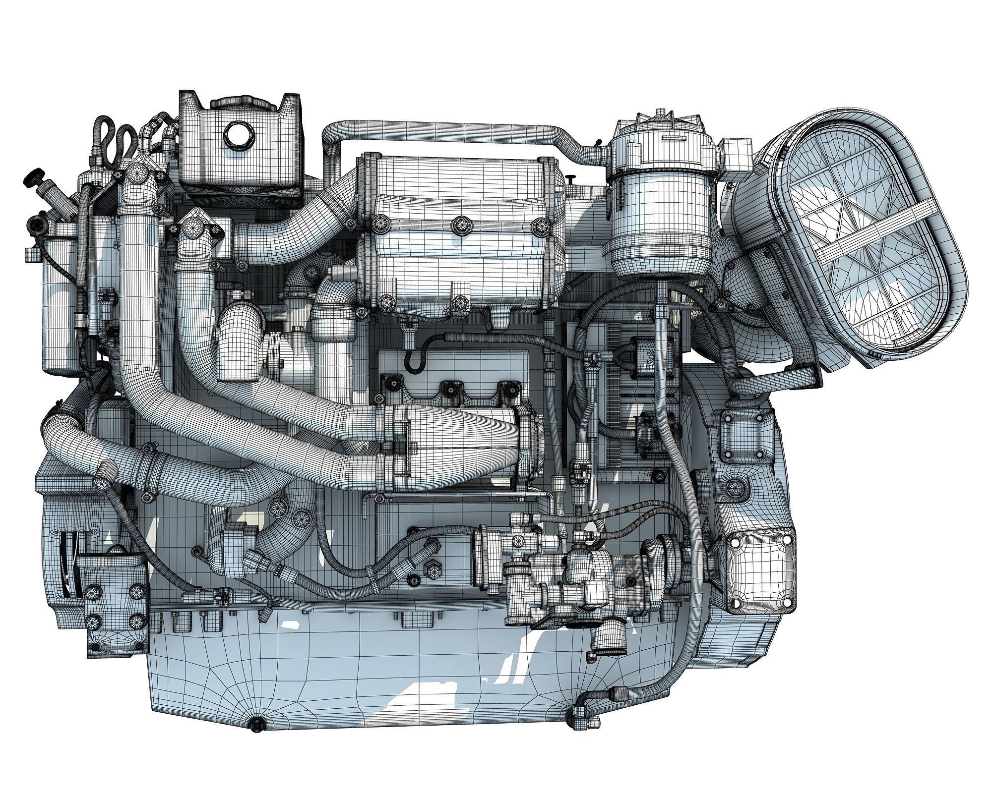 Industrial Diesel Engine 3D model_21