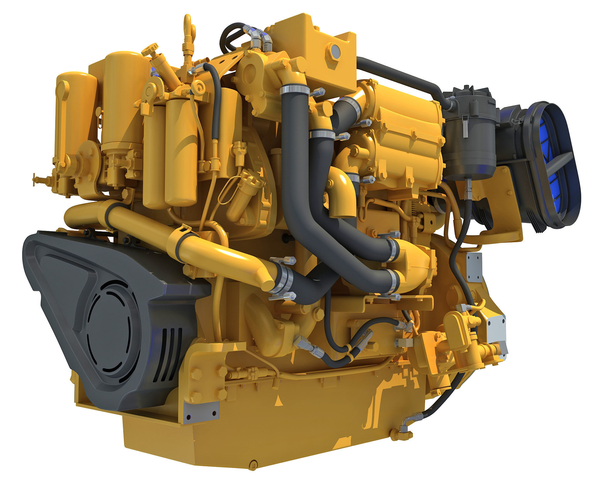 Industrial Diesel Engine 3D model_9