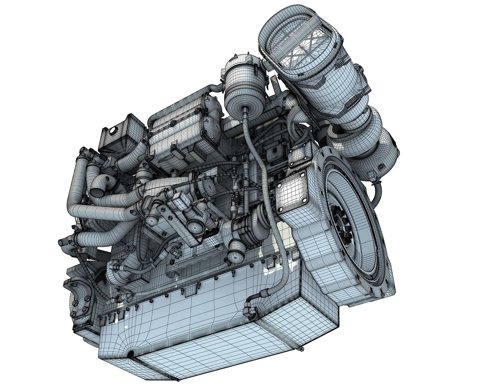 Industrial Diesel Engine 3D model_20