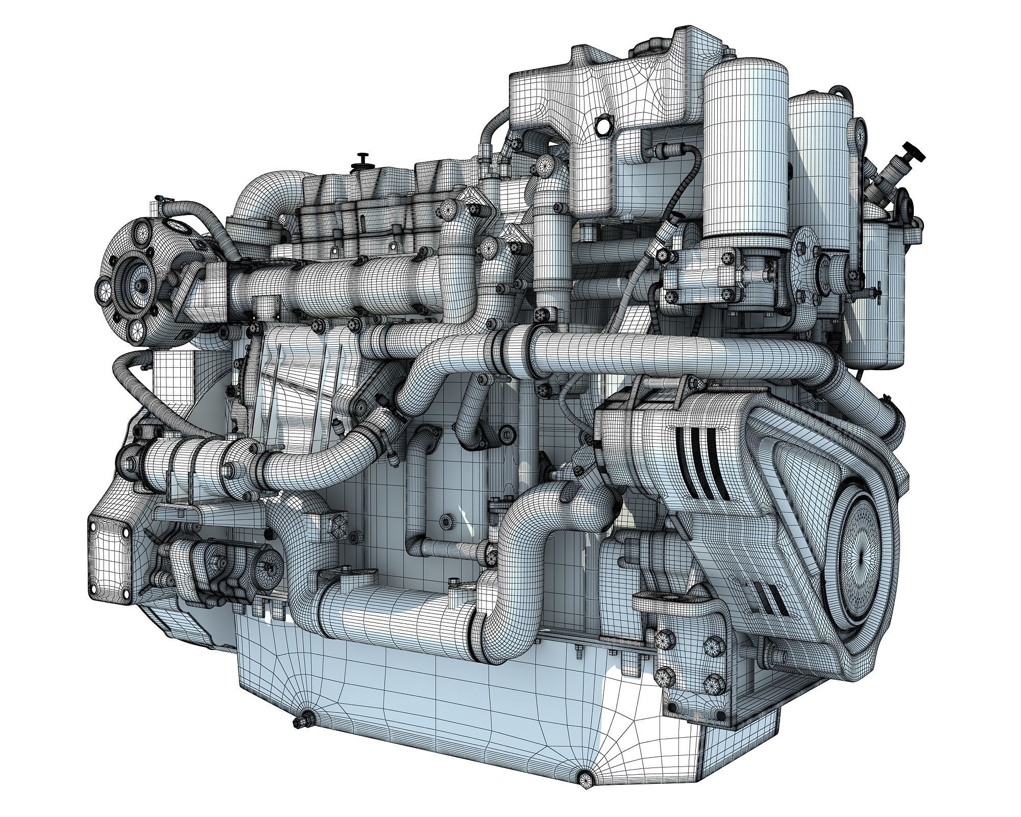 Industrial Diesel Engine 3D model_18