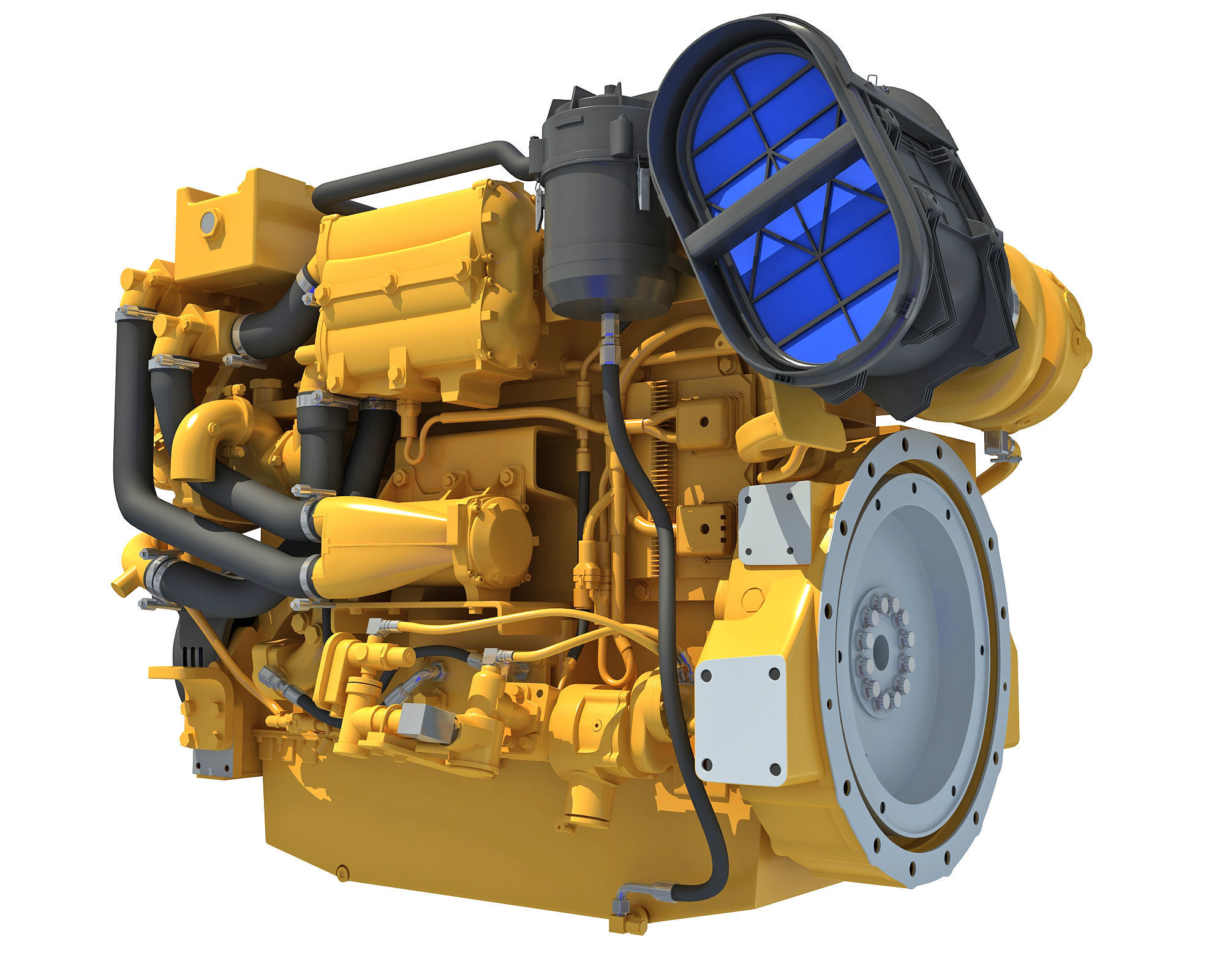 Industrial Diesel Engine 3D model_3