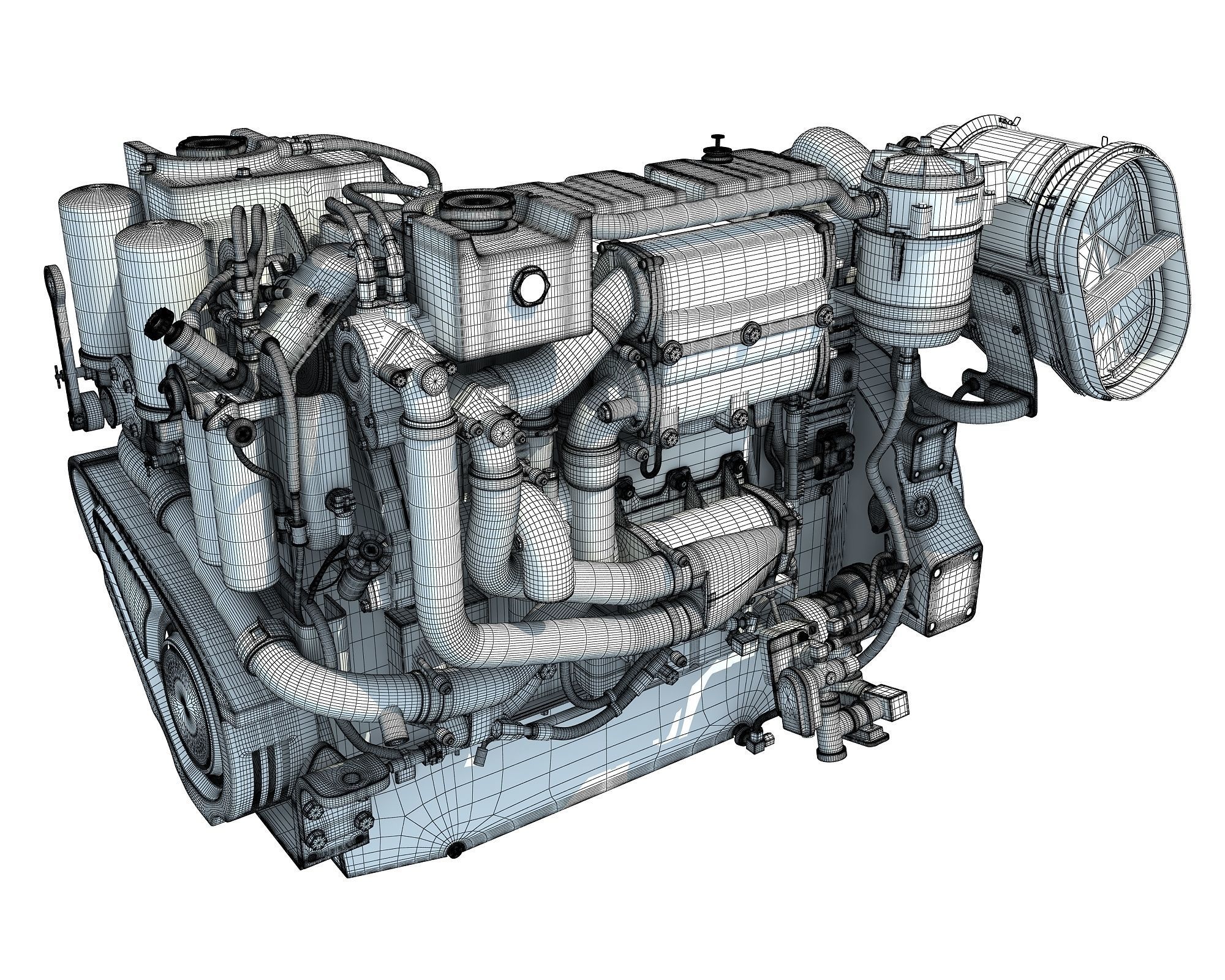 Industrial Diesel Engine 3D model_15