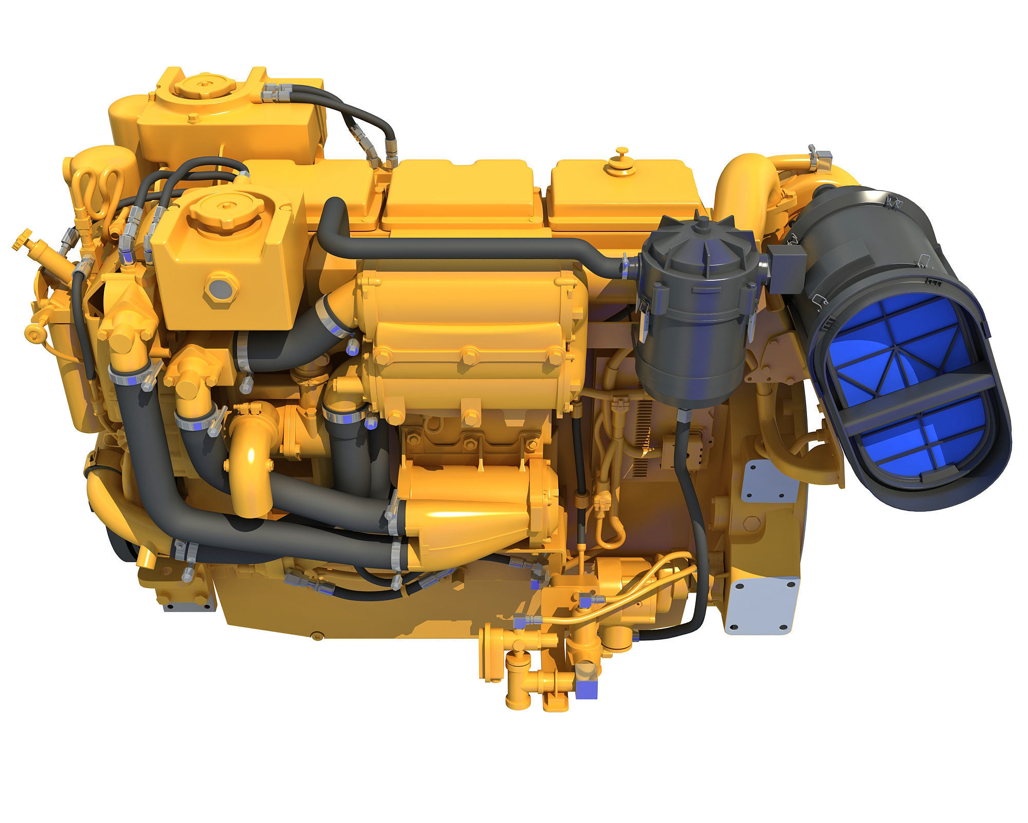 Industrial Diesel Engine 3D model_2