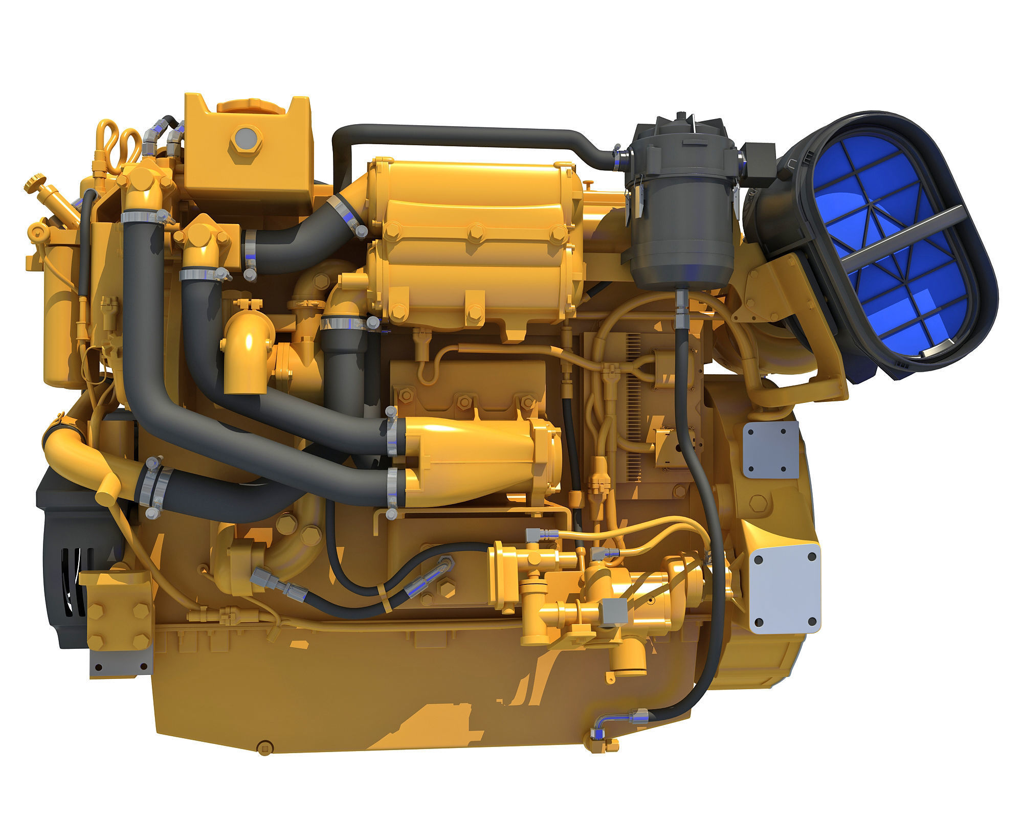 Industrial Diesel Engine 3D model_1
